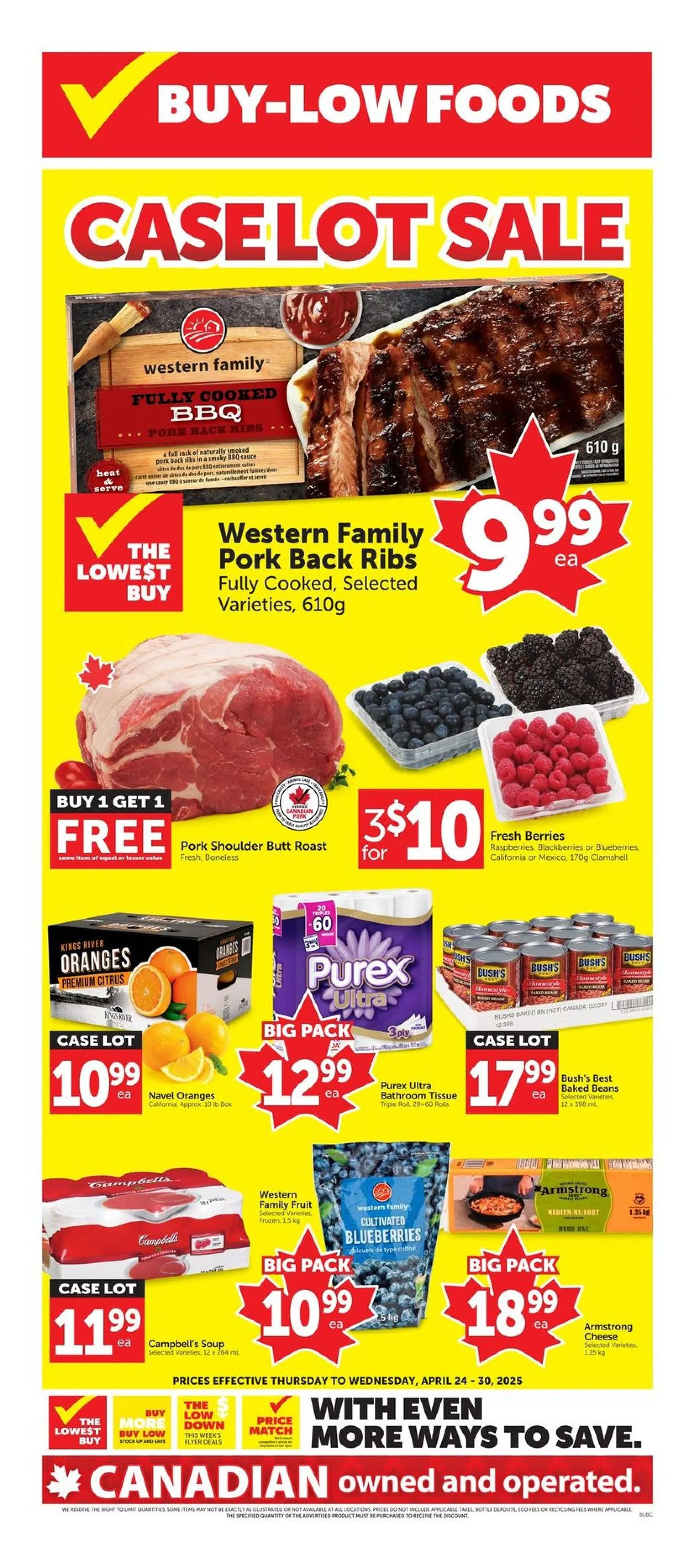 Buy-Low Foods Sales from April 24 to April 30 2025 - flyer page 1