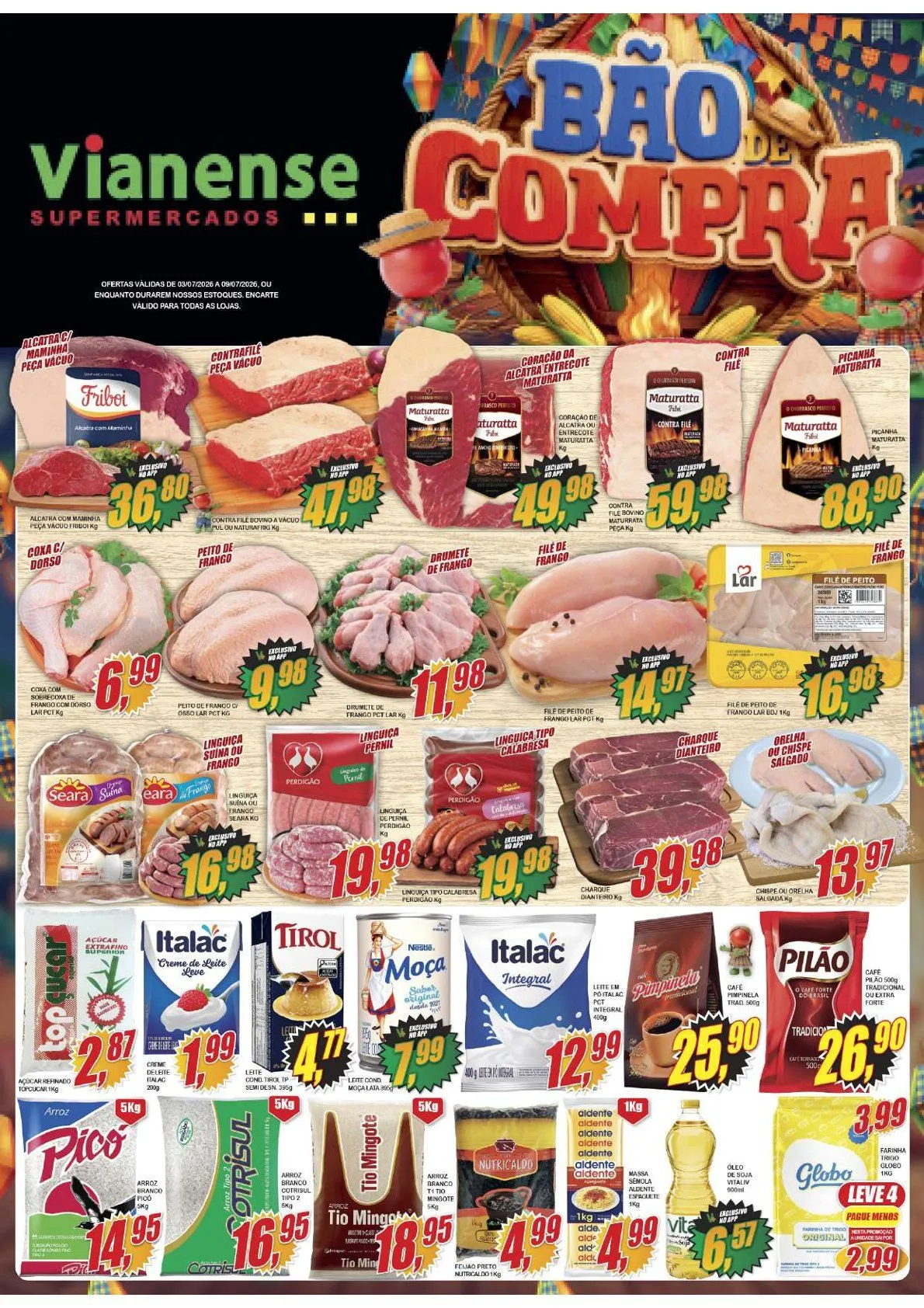 Encarte de Folhetos Vianense Supermercados 3 de julho até 9 de julho 2026 - Pagina 1