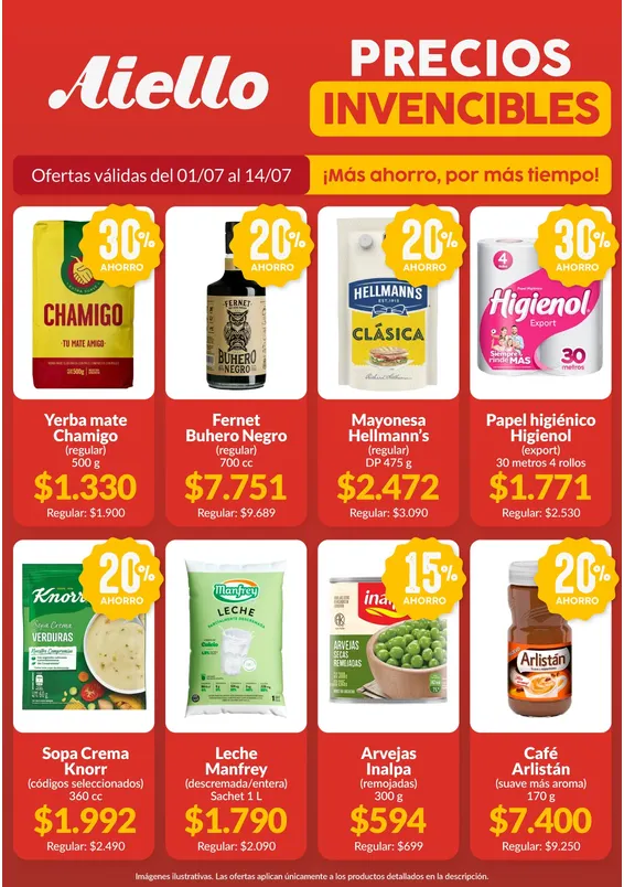 Ofertas de Ofertas Aiello Supermercados  1 de julio al 9 de julio 2026 - Página 1 del catálogo