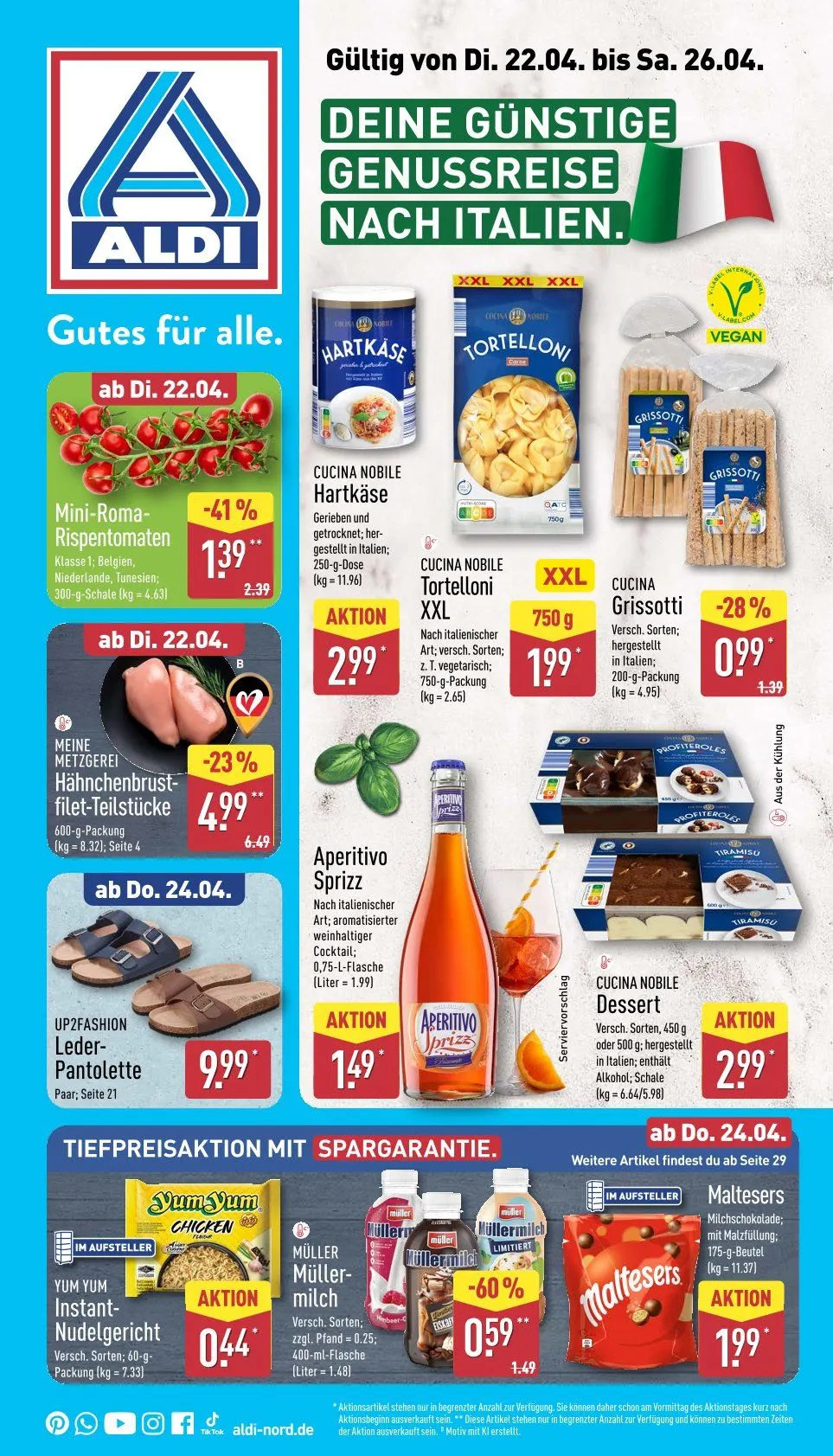 ALDI Aktuell Angebote von 22. April bis 26. April 2025 - Prospekt seite 1