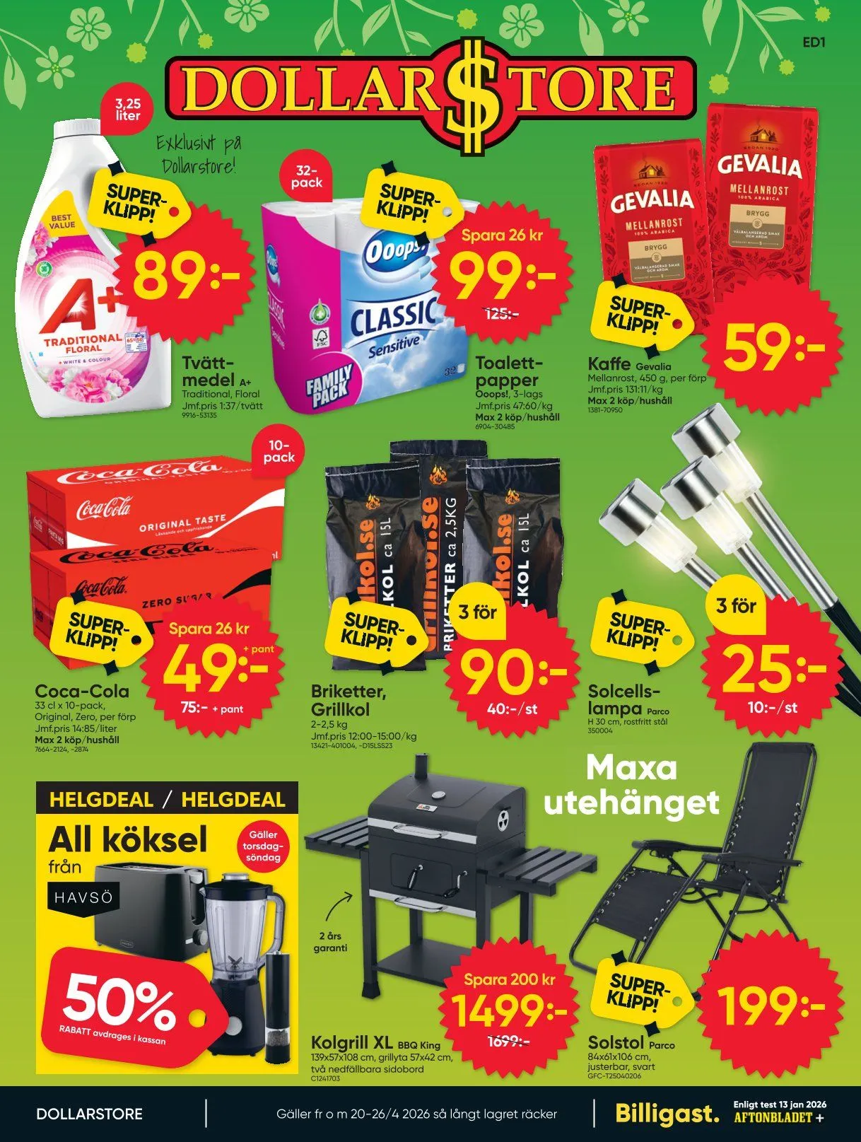 Senaste DollarStore erbjudanden - 20 april 26 april 2026