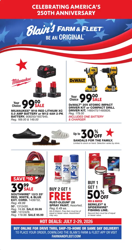 Weekly ad  Blain's Farm & Fleet Sales from July 2 to July 29 2026 - Page 1