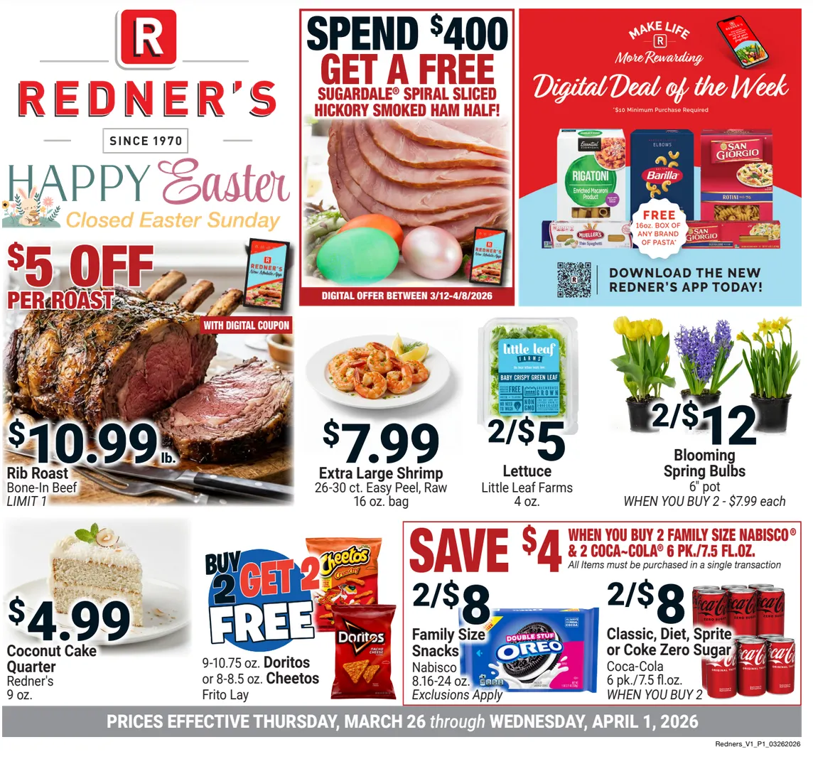 Weekly ad Redner's Market  Sales from March 26 to April 1 2026 - Page 1