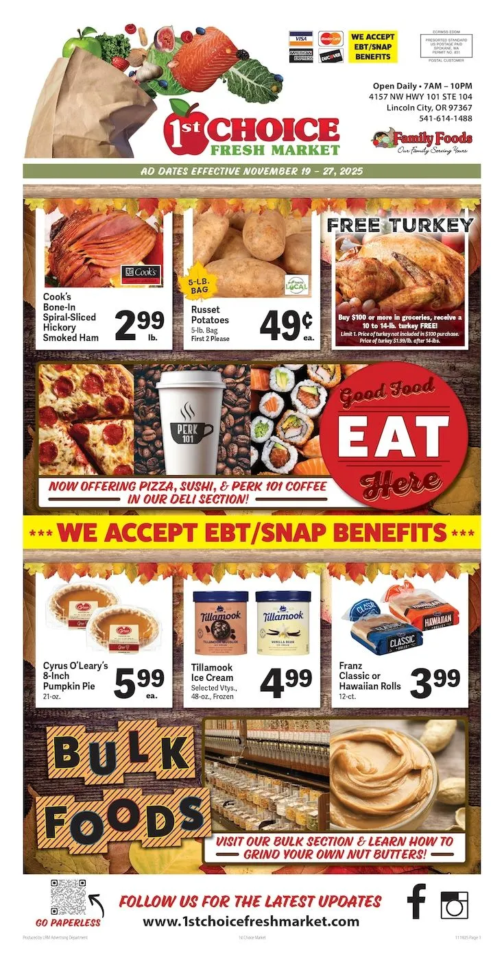 First Choice Supermarket Sales from November 19 to November 27 2025 - flyer page 1