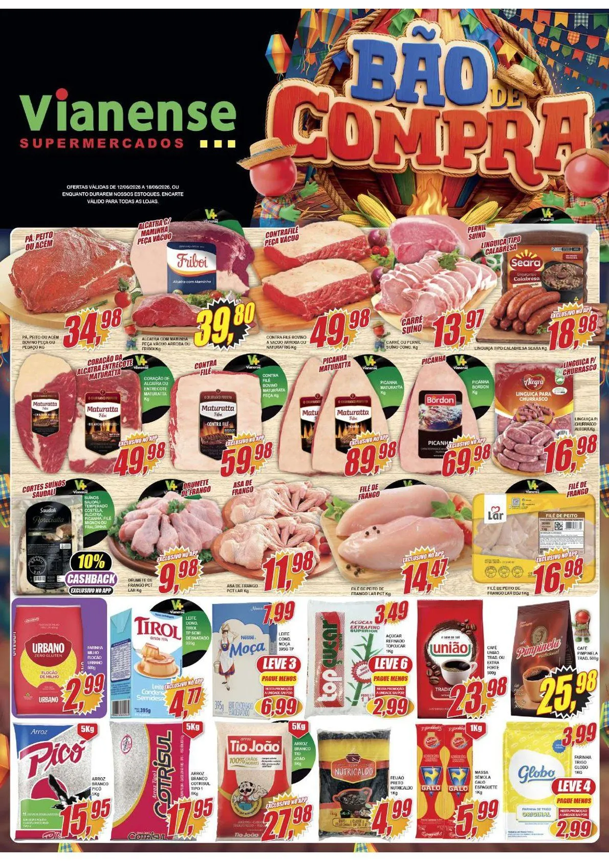 Encarte de Folhetos Vianense Supermercados 12 de junho até 18 de junho 2026 - Pagina 1
