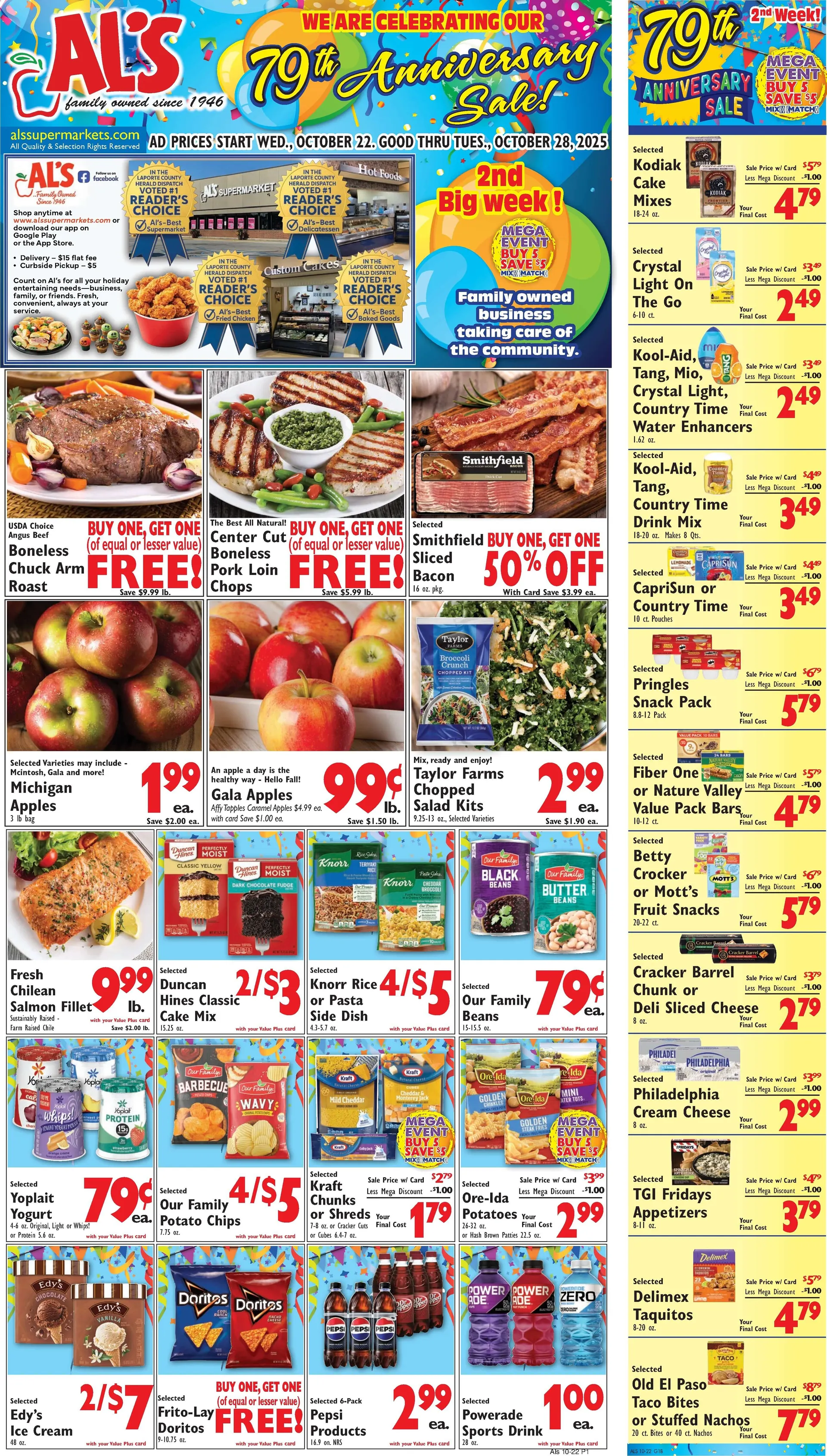 Weekly ad Al's Supermarket Sales from October 22 to October 28 2025 - Page 1