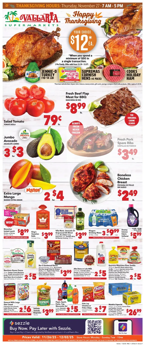 Weekly ad Vallarta Sales from November 26 to December 2 2025 - Page 1
