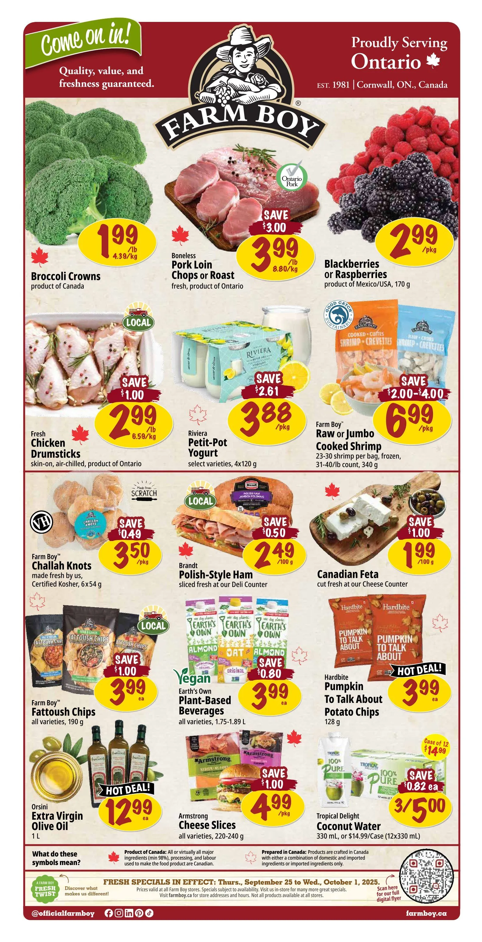 Farm Boy Sales from September 25 to October 1 2025 - flyer page 1
