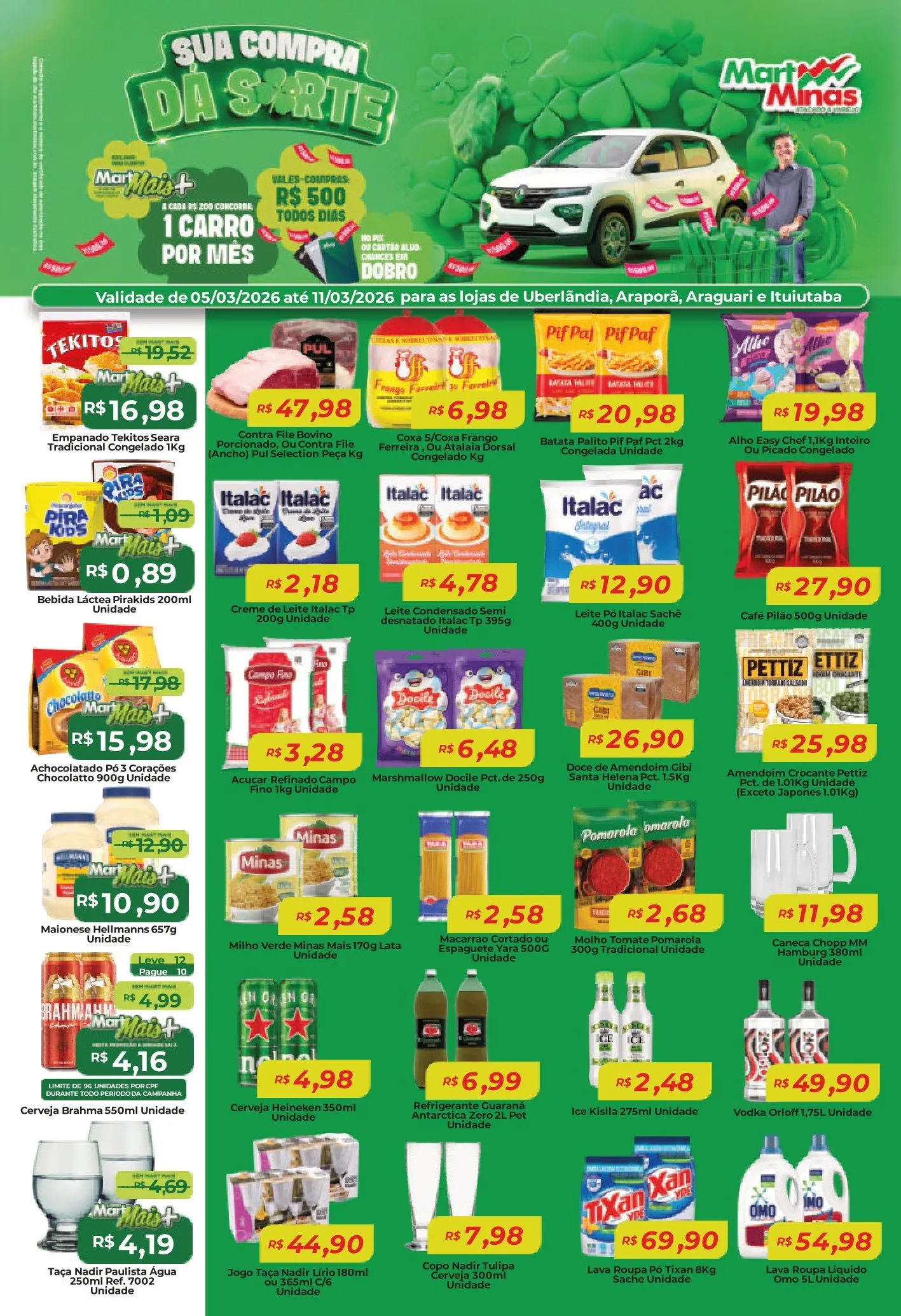 Encarte de Folhetos Mart Minas 6 de março até 12 de março 2026 - Pagina 1