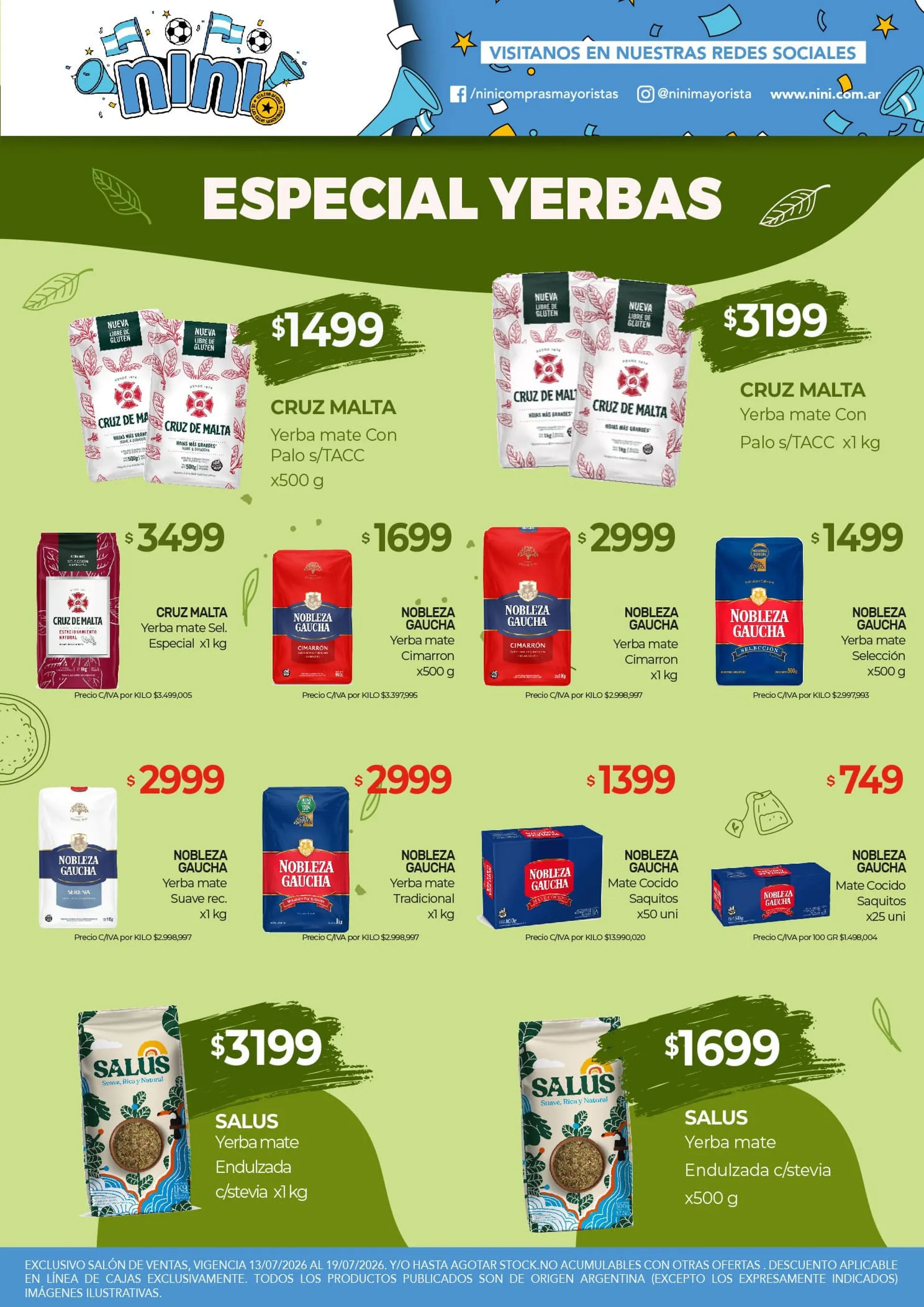 Ofertas de Nini Mayorista Ofertas 13 de julio al 19 de julio 2026 - Página 1 del catálogo