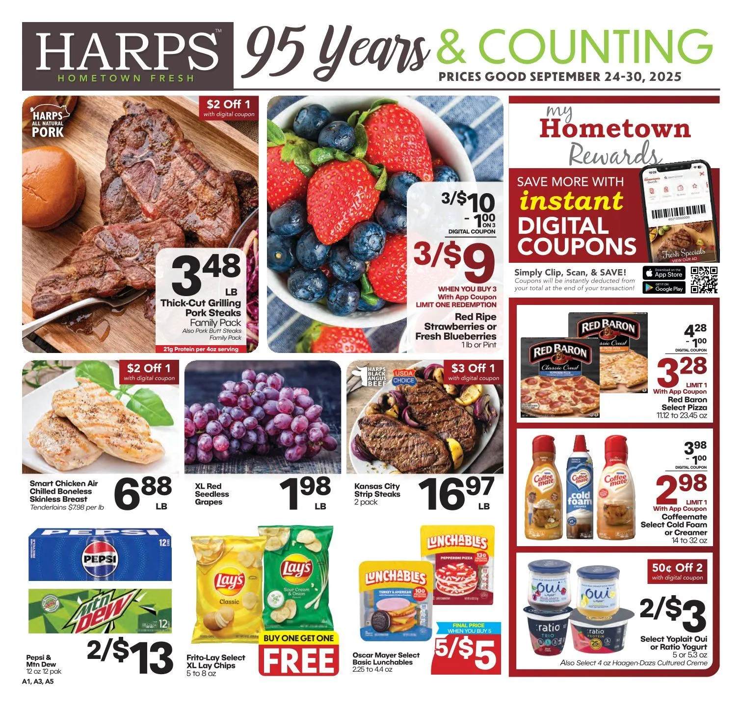 Weekly ad Harps Foods Sales from September 24 to September 30 2025 - Page 1