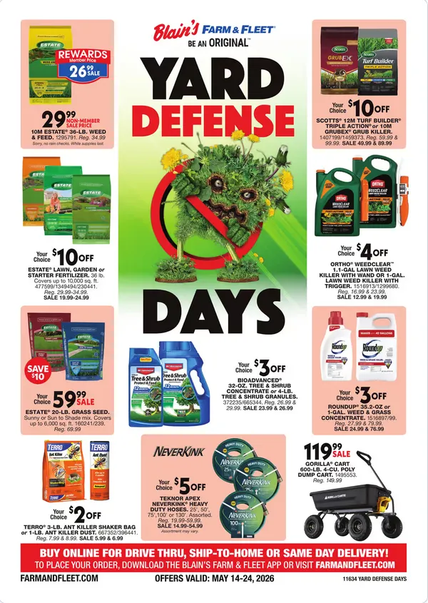 Weekly ad Blain's Farm & Fleet Sales from May 13 to May 24 2026 - Page 1
