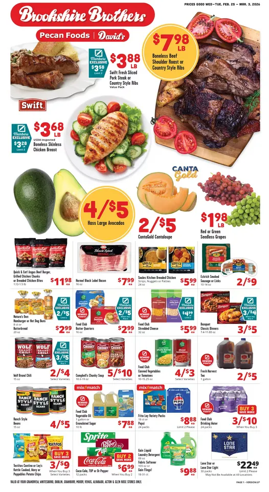 Weekly ad Brookshire Brothers Sales from February 25 to March 3 2026 - Page 1