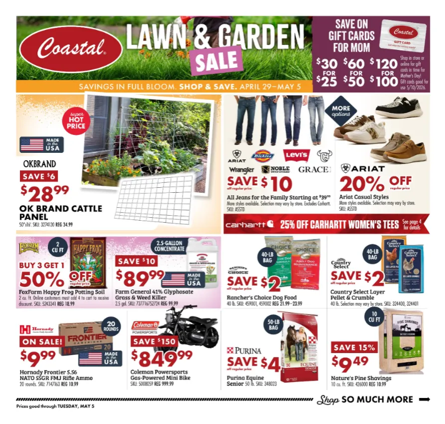 Weekly ad Coastal Farm & Ranch Sales from April 29 to May 5 2026 - Page 1