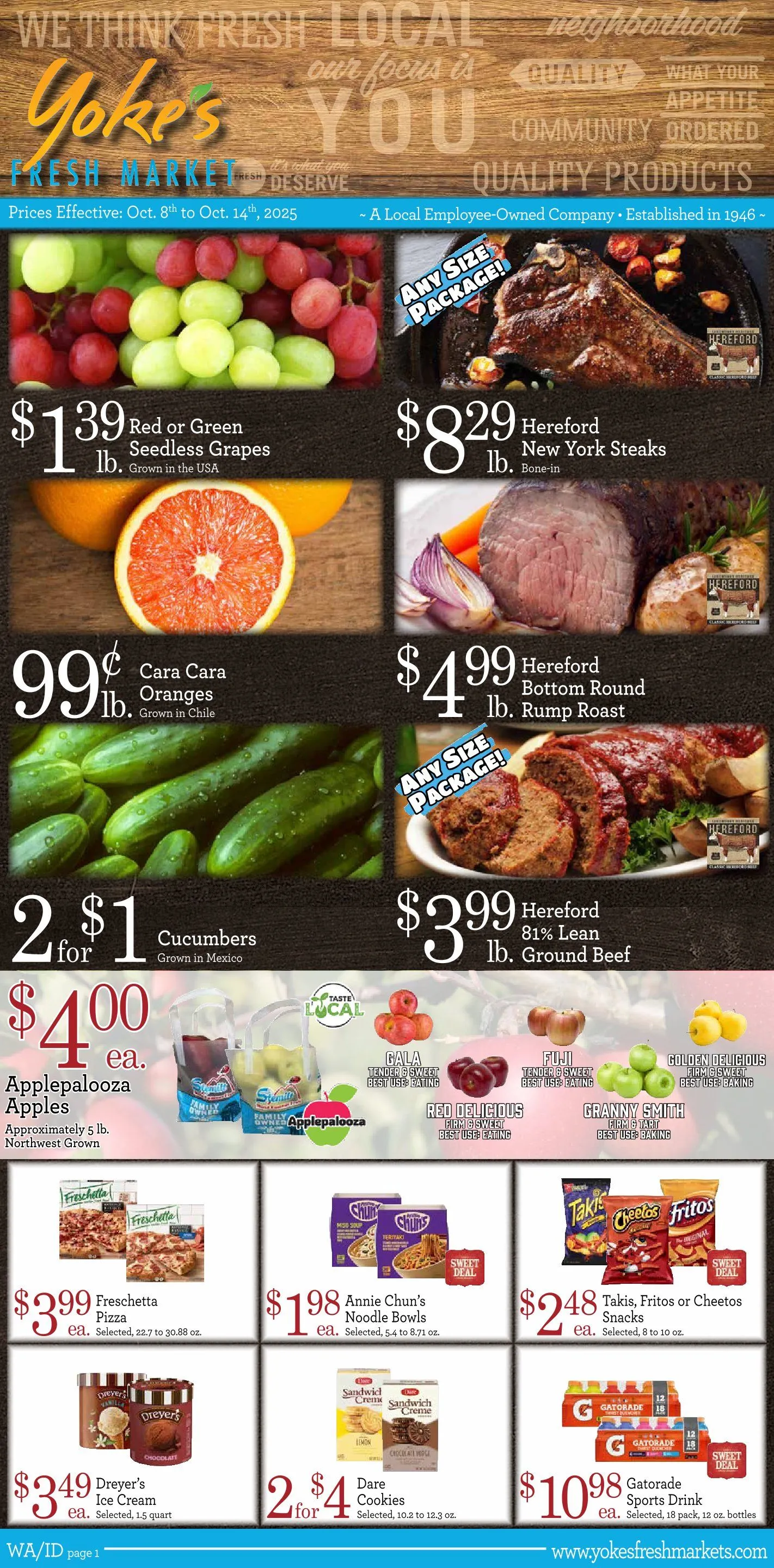 Weekly ad Yoke's Fresh Market Sales from October 8 to October 14 2025 - Page 1