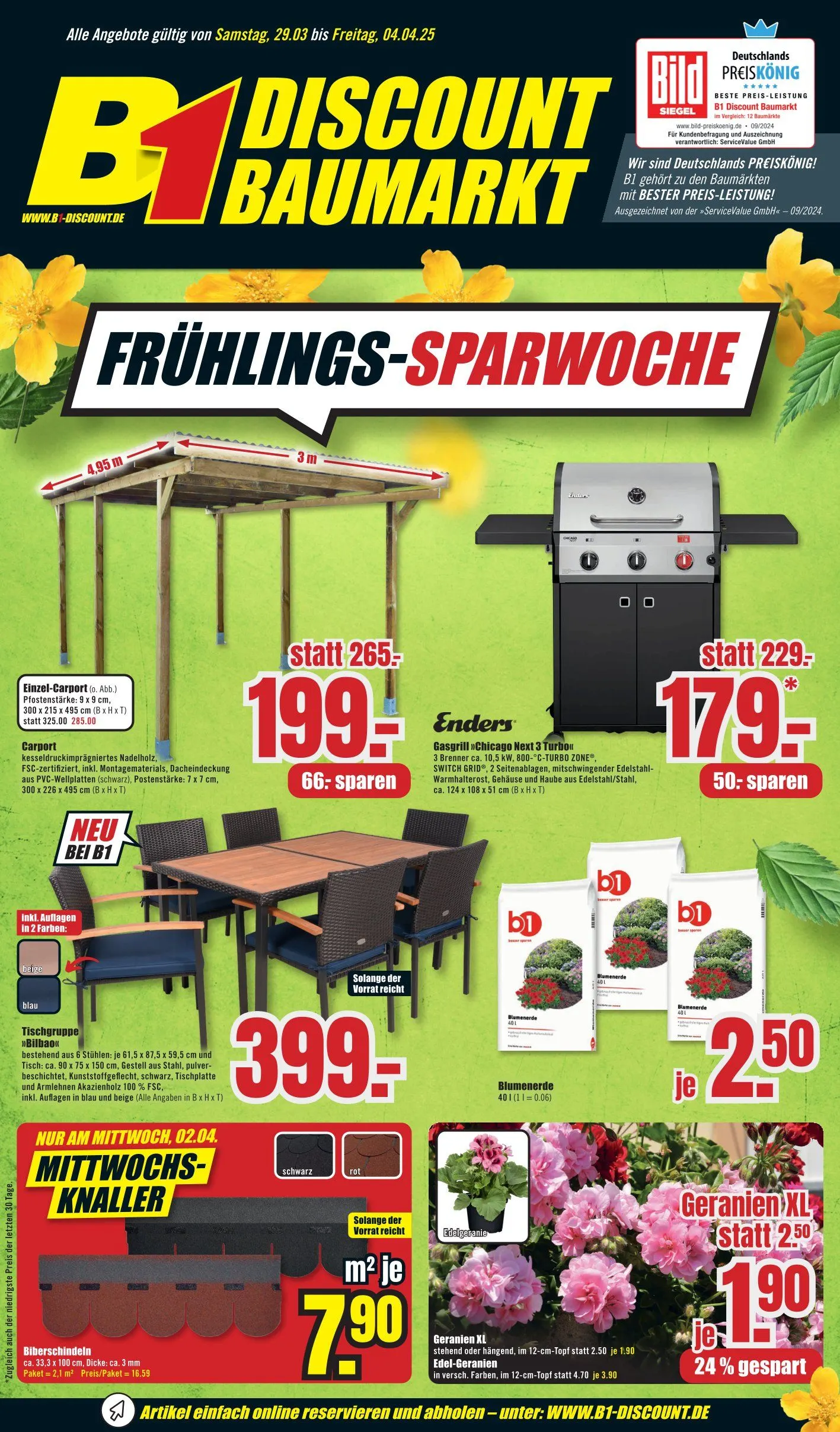 B1 Discount Baumarkt Prospekt von 29. März bis 4. April 2025 - Prospekt seite
