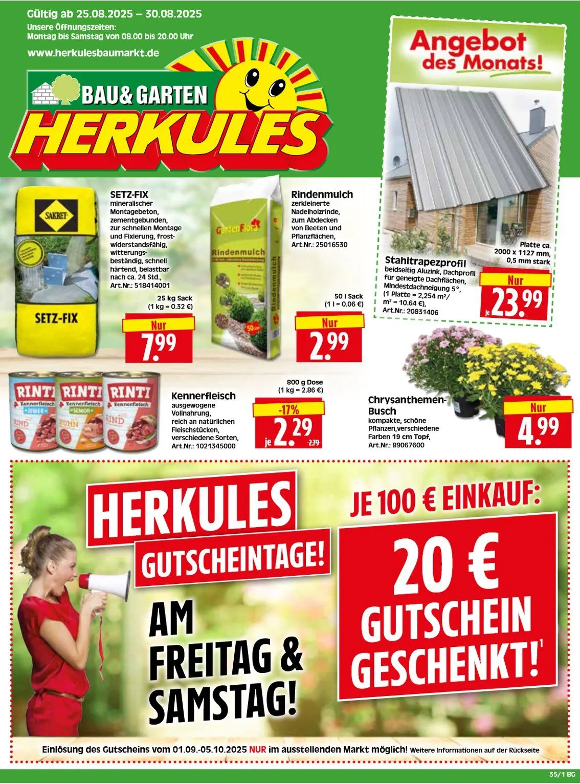 Herkules Baumarkt Prospekte von 25. August bis 30. August 2025 - Prospekt seite 