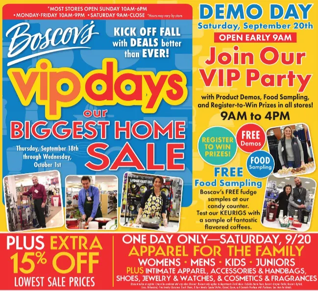 Boscov's Sales - September 18 October 1 2025