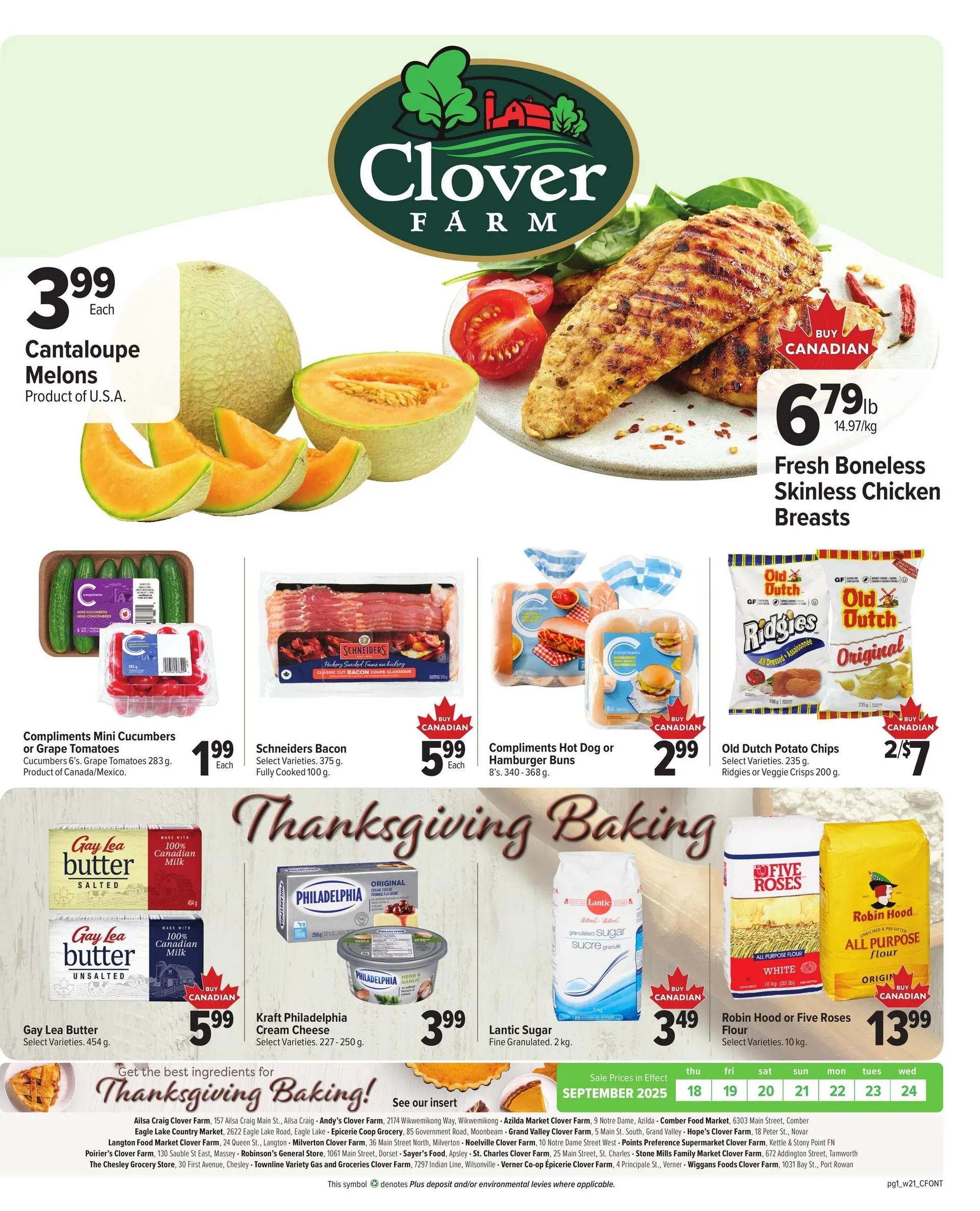 Clover Farm Sales from September 18 to September 24 2025 - flyer page 1