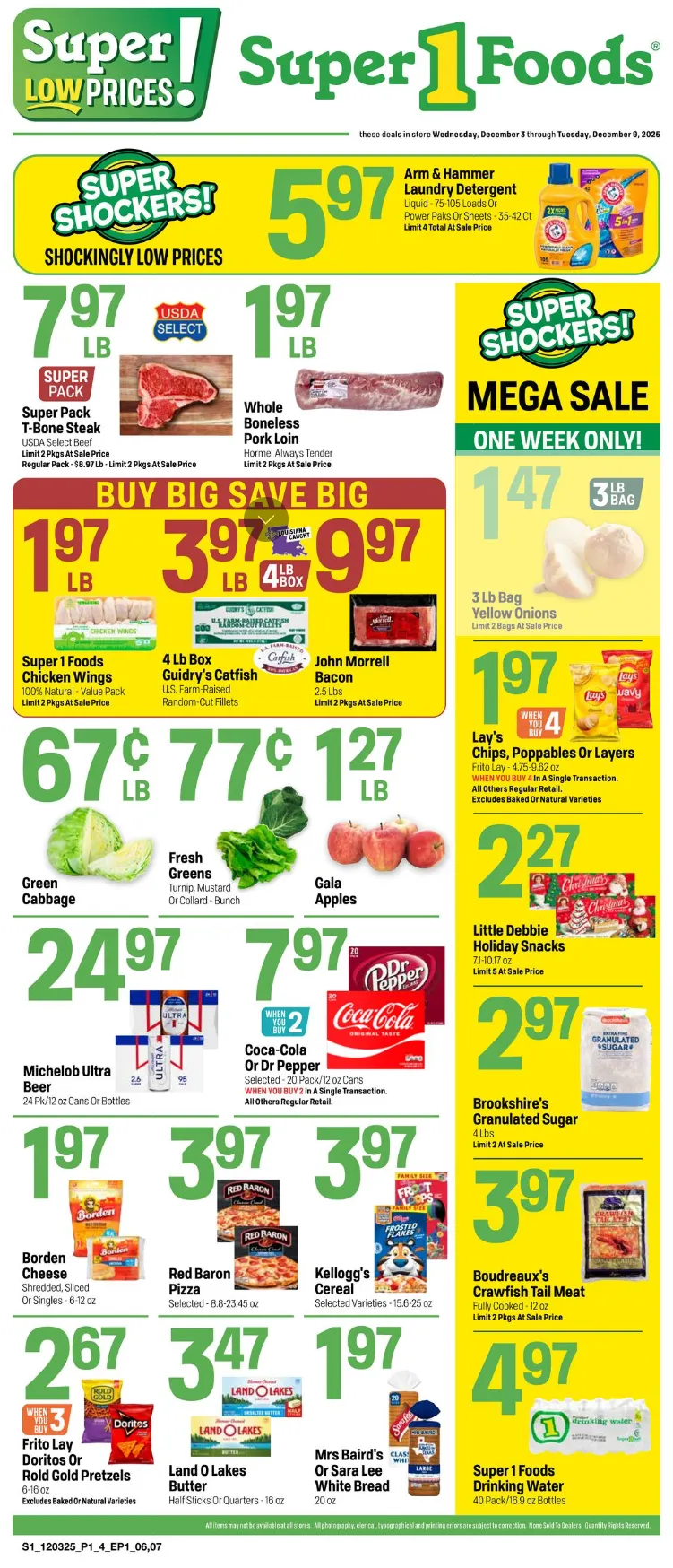 Weekly ad Super 1 Foods Sales from December 3 to December 9 2025 - Page 