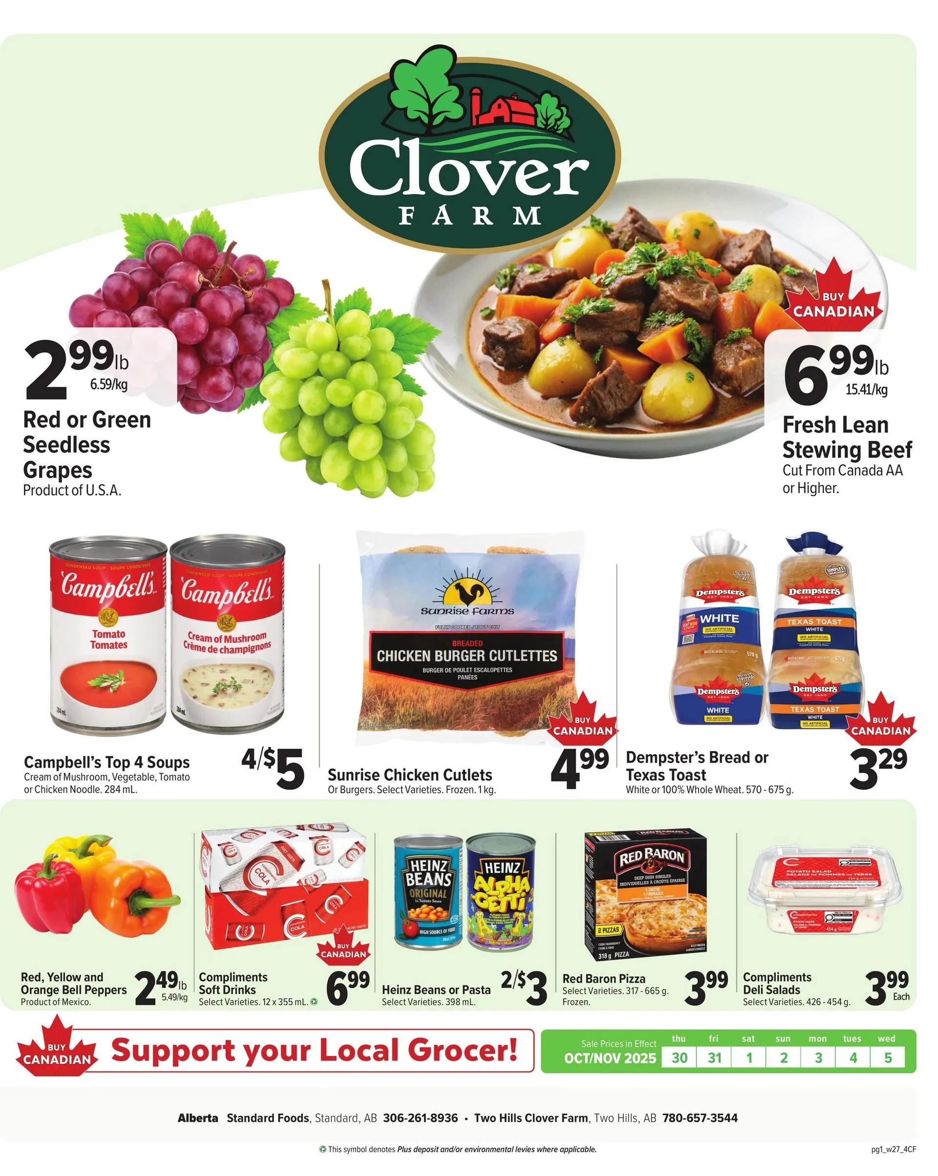 Clover Farm Sales from October 30 to November 5 2025 - flyer page 1