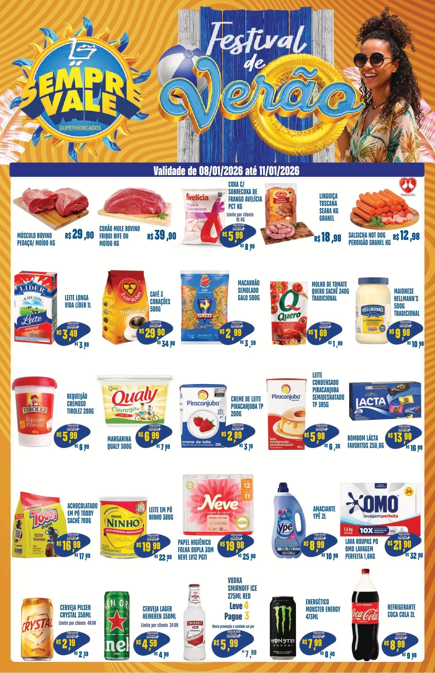 Encarte de  Folhetos Sempre Vale Supermercados 8 de janeiro até 11 de janeiro 2026 - Pagina 1