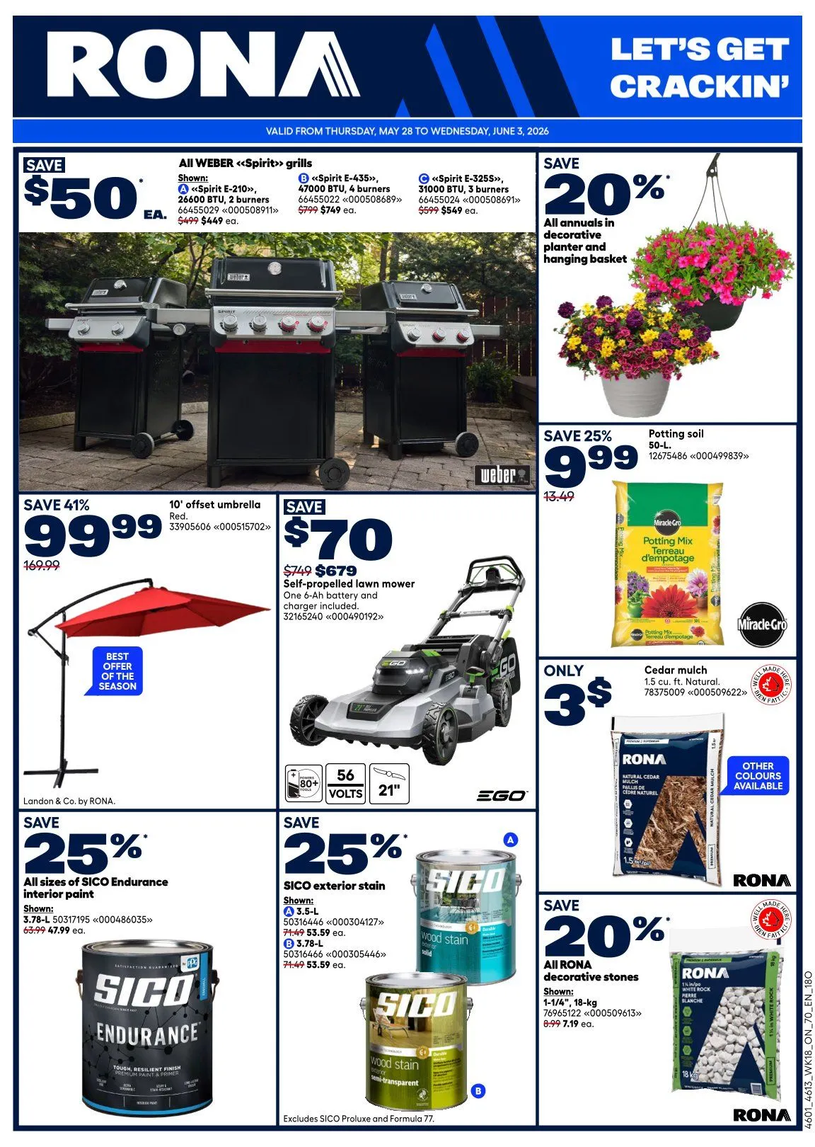 RONA Sales from May 28 to June 3 2026 - flyer page 1