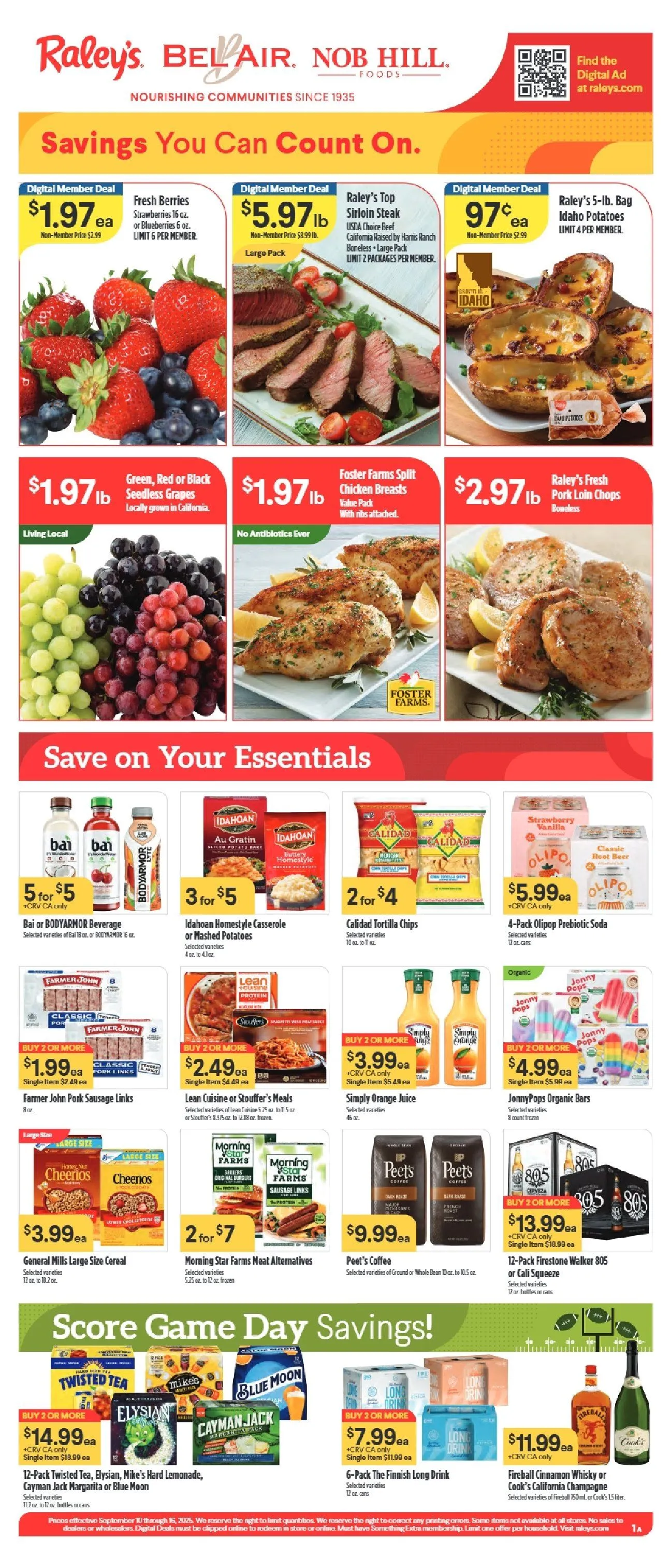 Weekly ad Raley's Sales from September 10 to September 16 2025 - Page 1