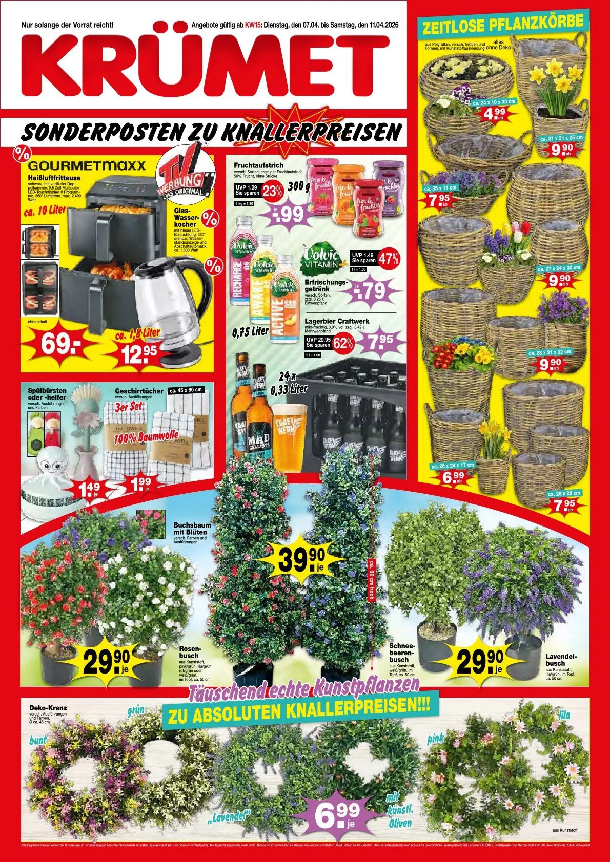 Krümet Sonderposten Prospekte von 7. April bis 11. April 2026 - Prospekt seite