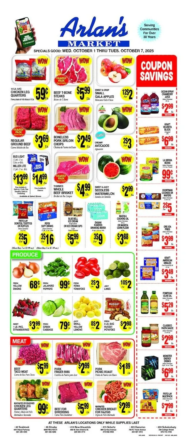 Weekly ad Arlan's Market Sales from October 1 to October 7 2025 - Page 1