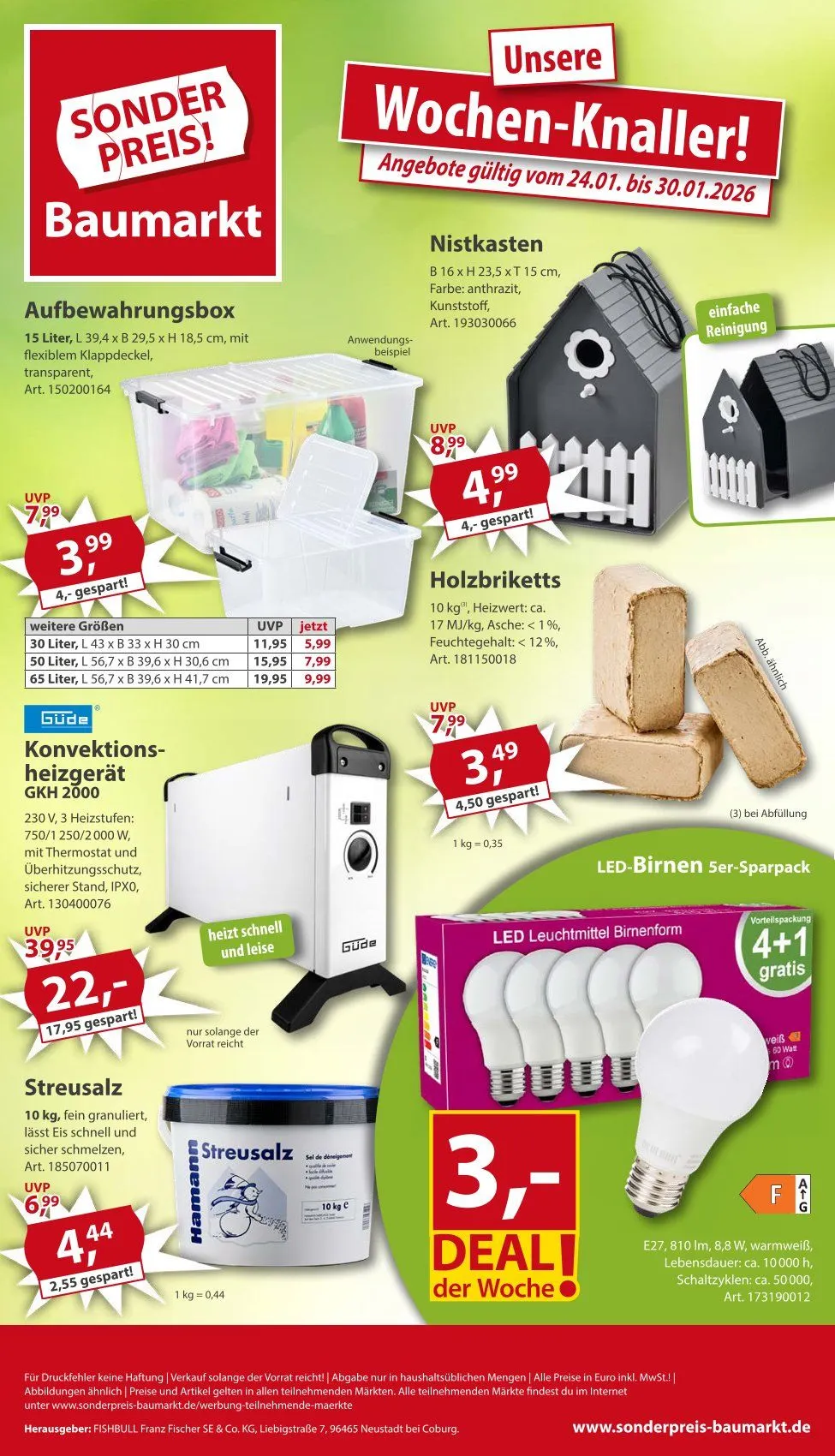 Sonderpreis-Baumarkt - Wöchentliche Prospekte von 24. Januar bis 30. Januar 2026 - Prospekt seite 