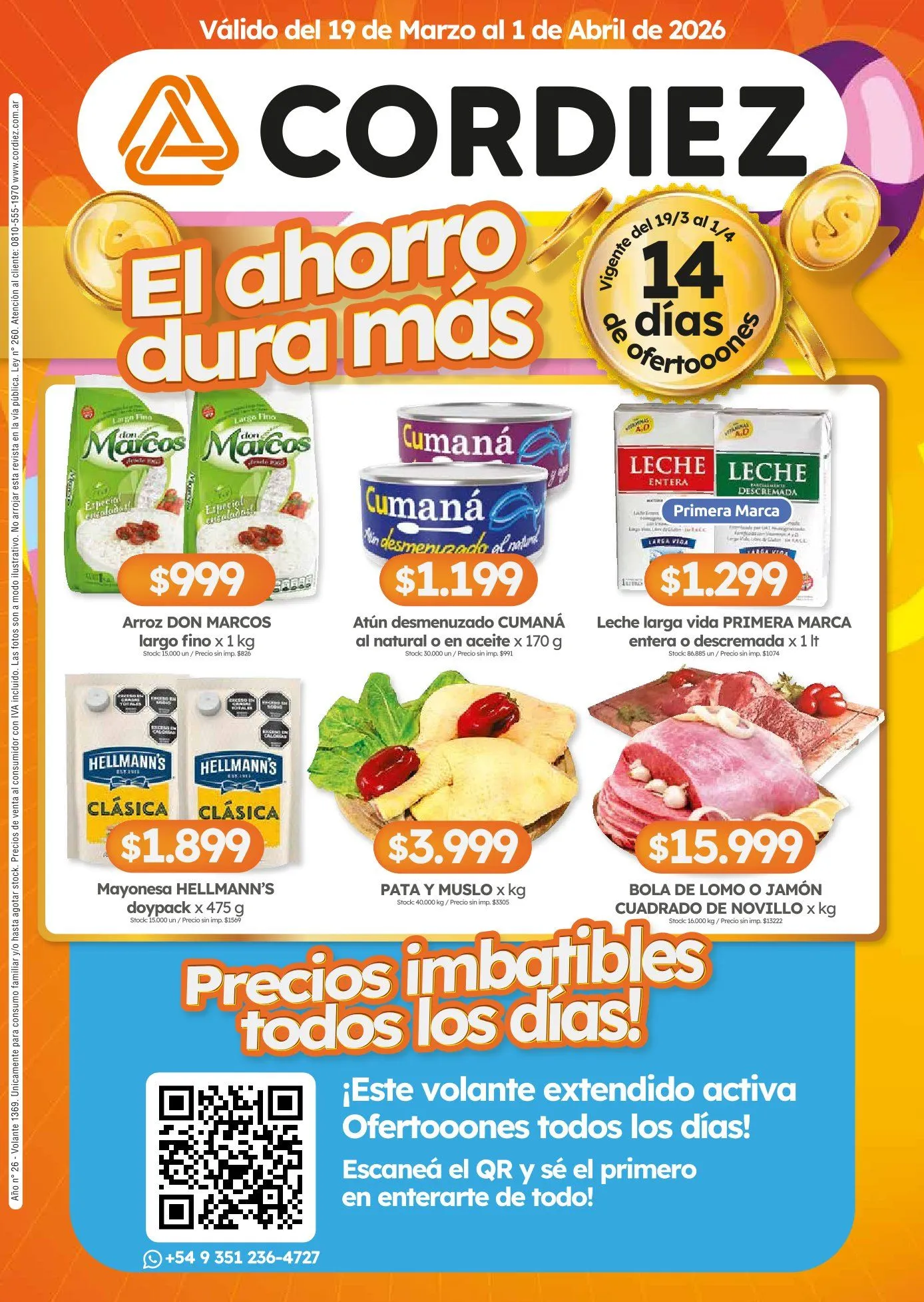 Ofertas de Ofertas Cordiez  19 de marzo al 1 de abril 2026 - Página 1 del catálogo