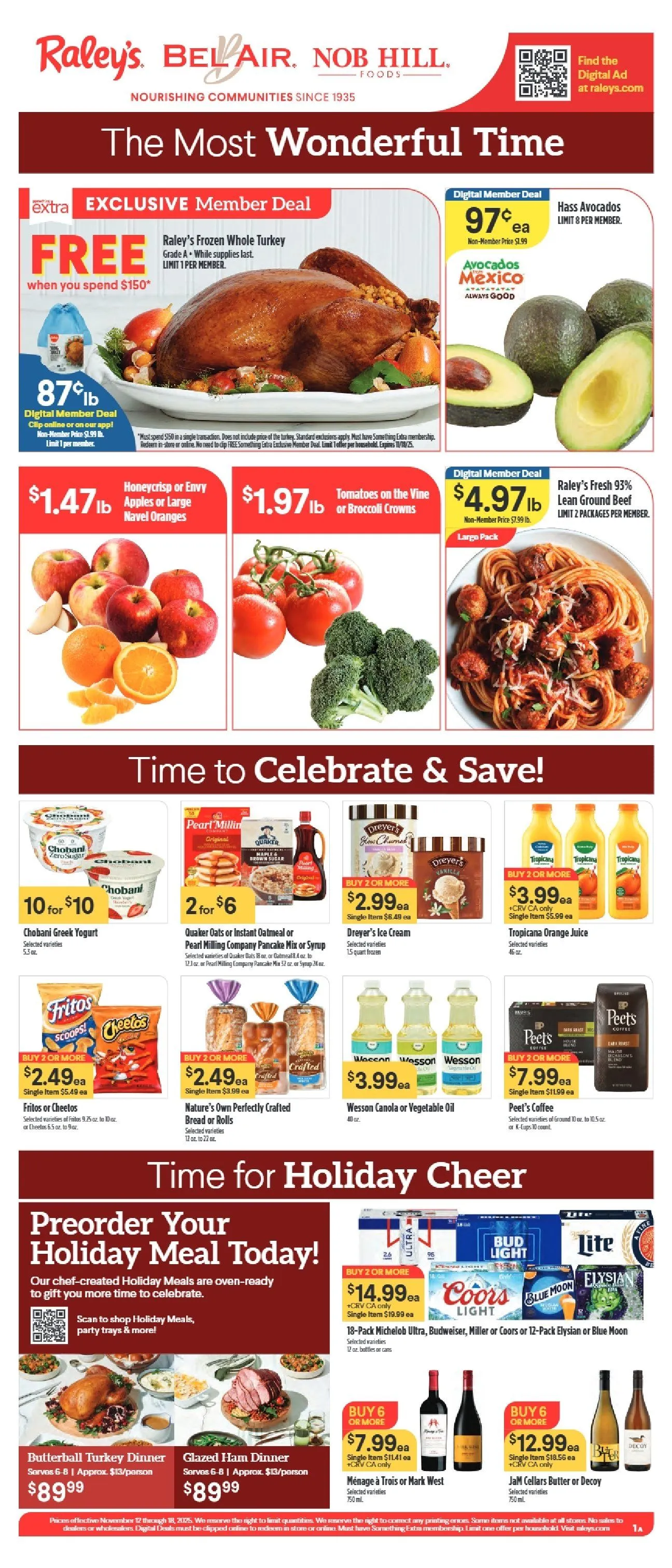 Weekly ad Raley's Sales from November 12 to November 18 2025 - Page 1