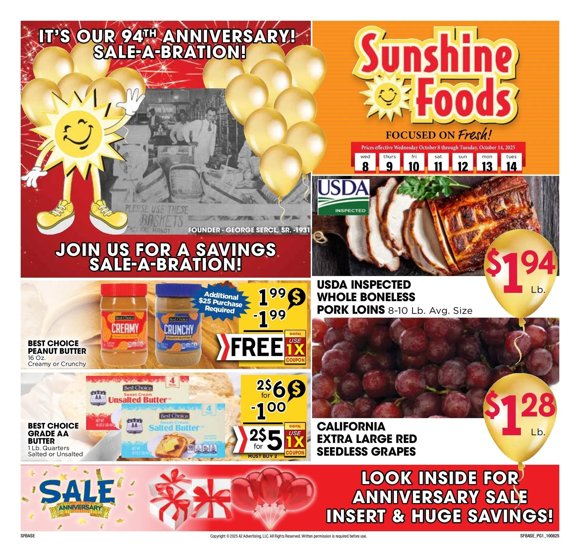 Weekly ad Sunshine Foods Sales from October 8 to October 14 2025 - Page 1