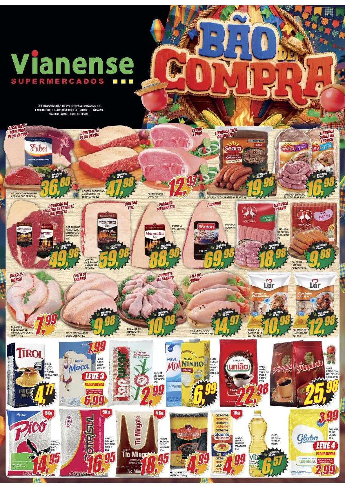 Encarte de Folhetos Vianense Supermercados 26 de junho até 2 de julho 2026 - Pagina 
