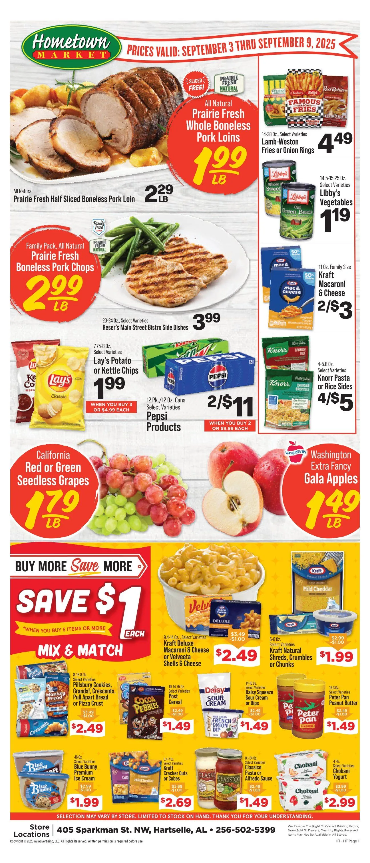Weekly ad Hometown Market Sales from September 3 to September 9 2025 - Page 1
