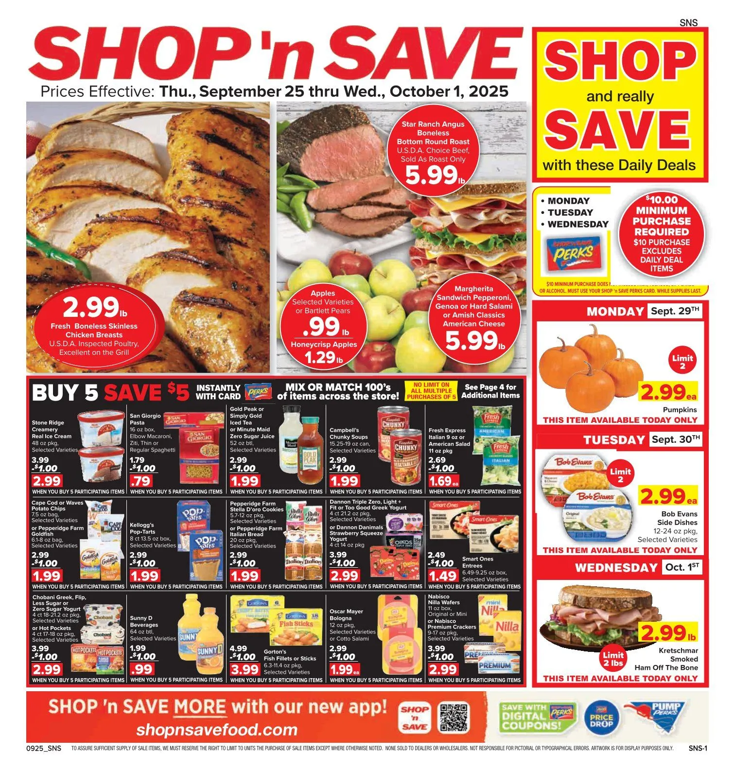 Weekly ad Shop'n Save Sales from September 25 to October 1 2025 - Page 1