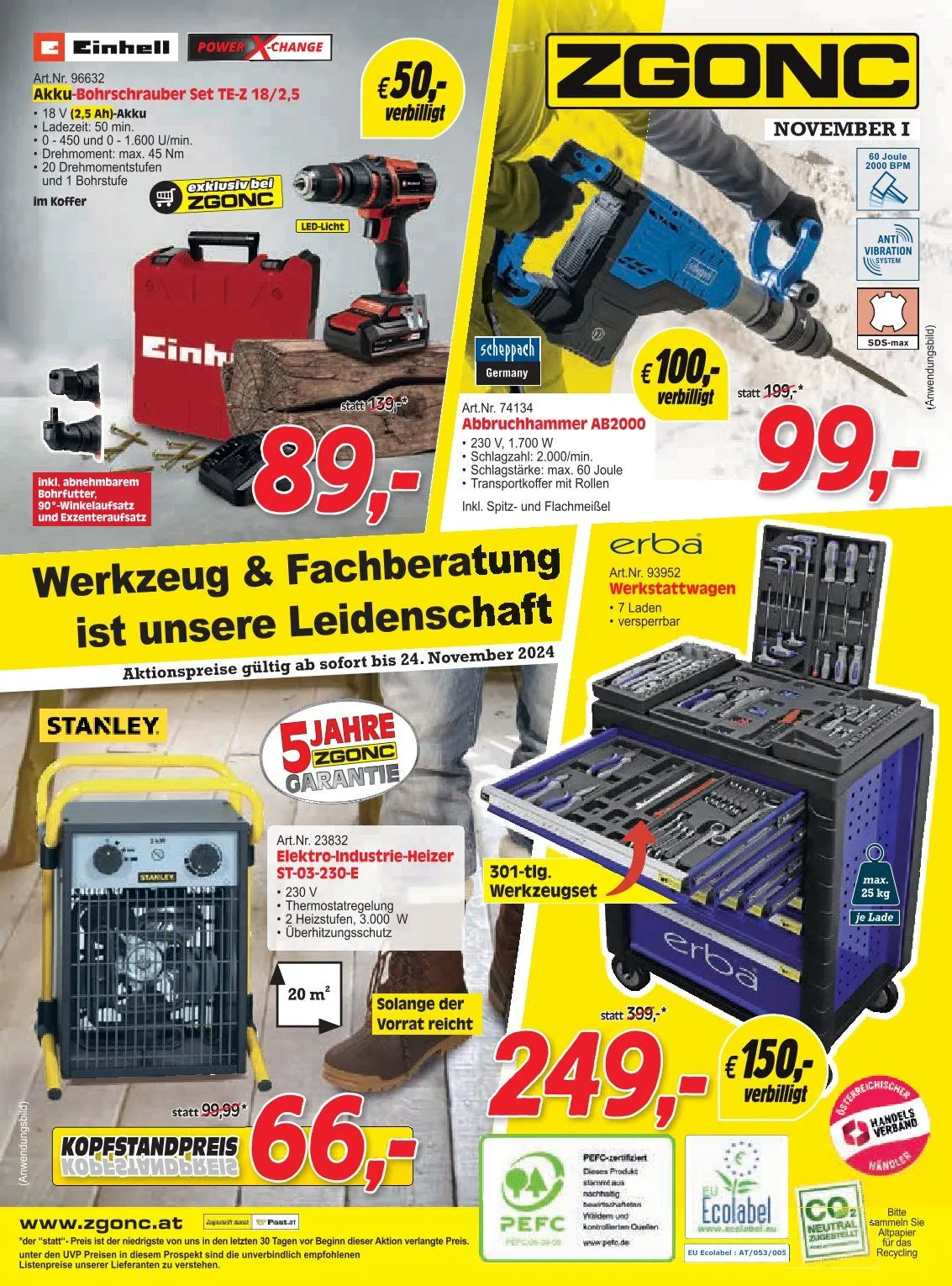 Zgonc Broschüre Angebote von 1. November bis 24. November 2024 - Flugblätt seite  