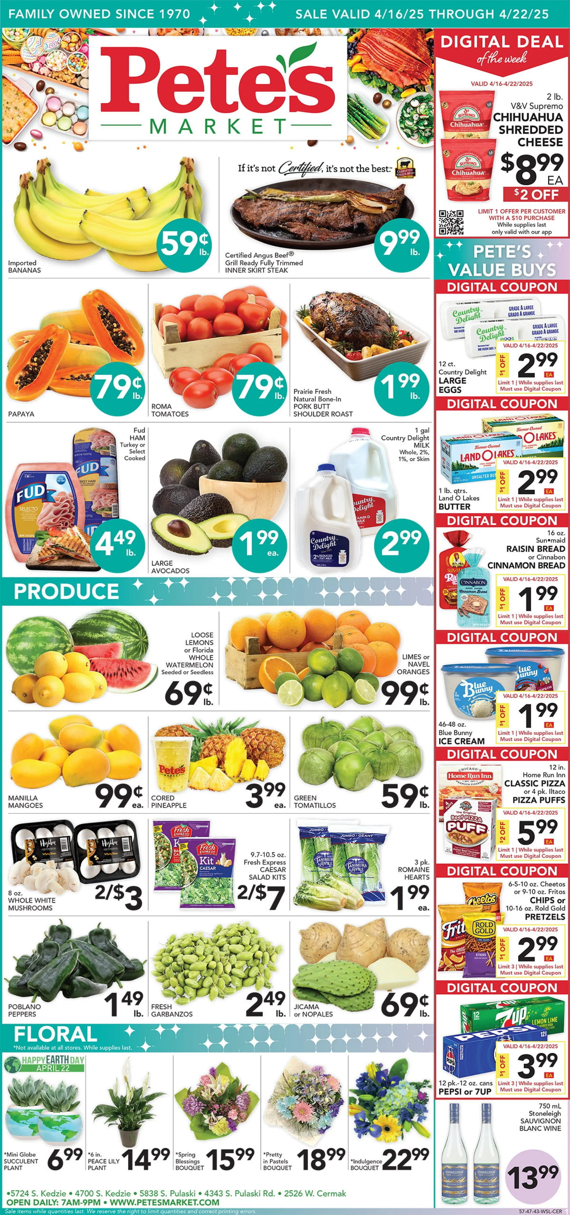Weekly ad Pete's Fresh Market Sales from April 16 to April 22 2025 - Page 1