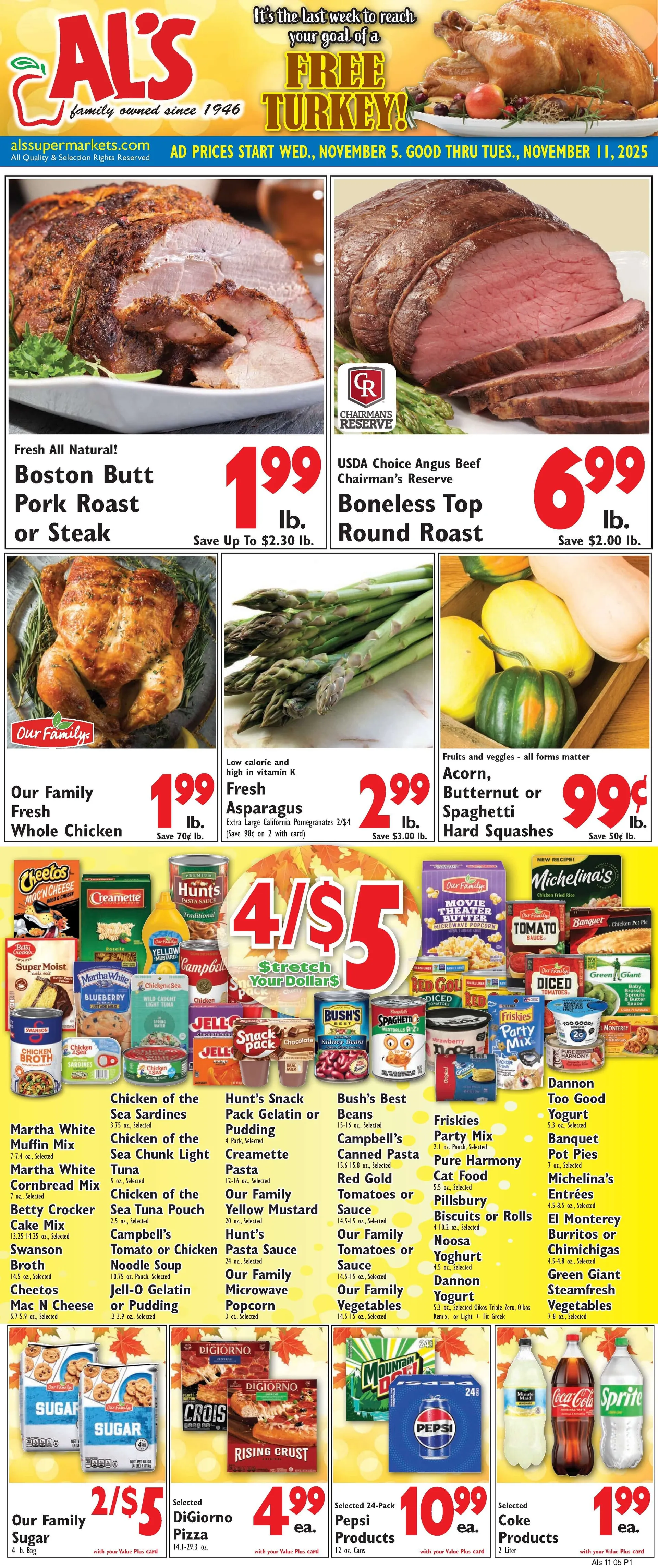 Weekly ad Al's Supermarket Sales from November 5 to November 11 2025 - Page 1