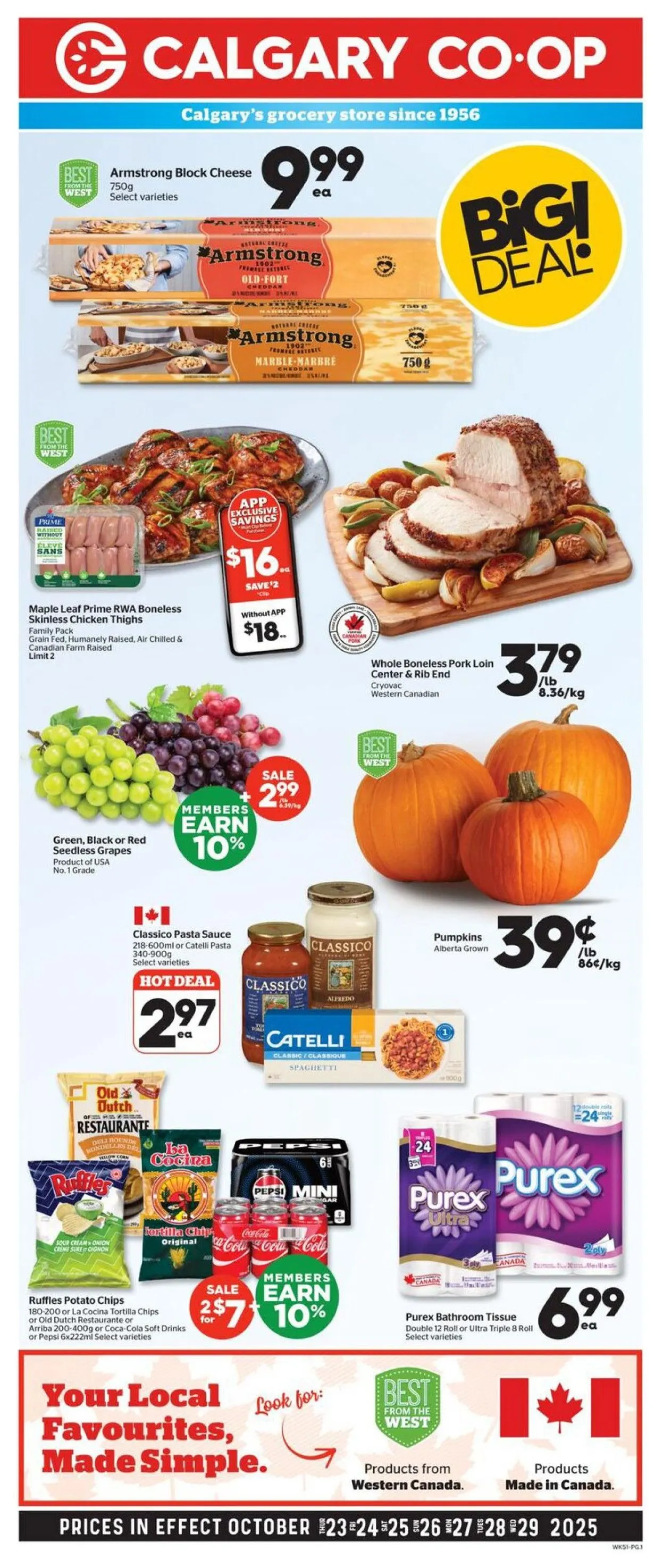 Calgary Co-op Sales from October 23 to October 29 2025 - flyer page 1