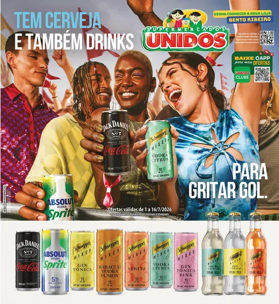 Encarte de  Folhetos Unidos Supermercados 1 de julho até 17 de julho 2026 - Pagina 1