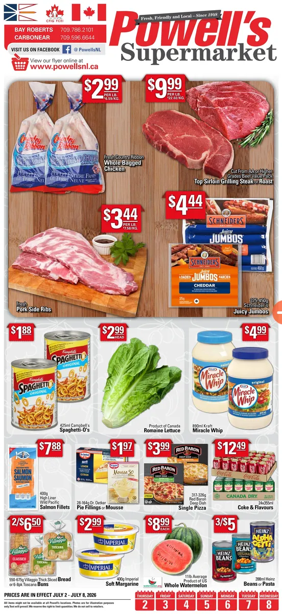 Powell's Supermarket Sales from July 2 to July 8 2026 - flyer page