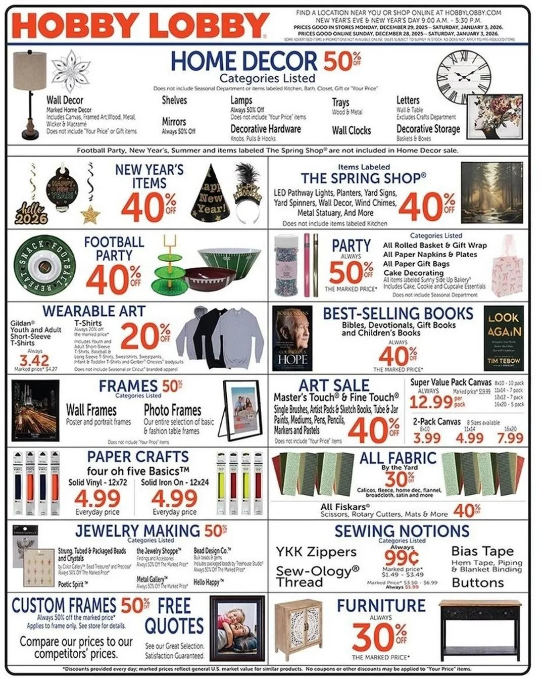 Weekly ad Hobby Lobby Sales from December 29 to January 3 2026 - Page
