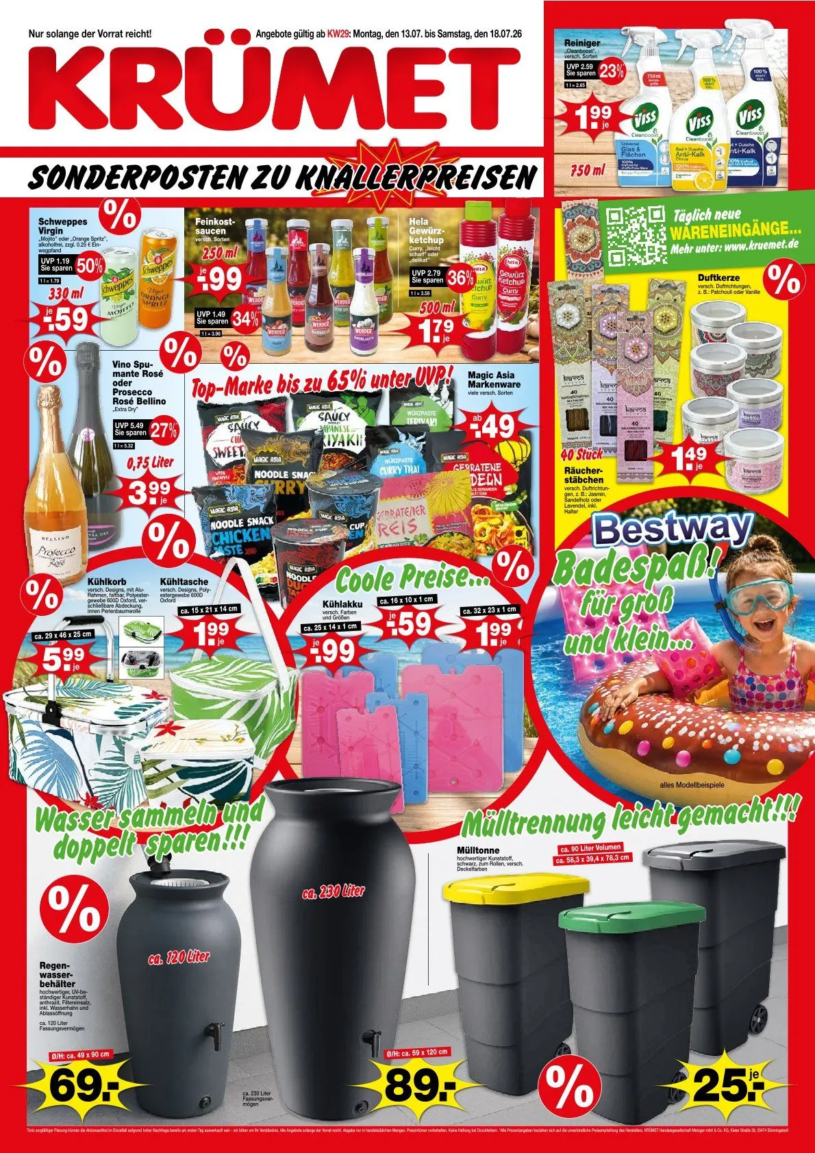 Krümet Sonderposten Prospekte von 13. Juli bis 18. Juli 2026 - Prospekt seite