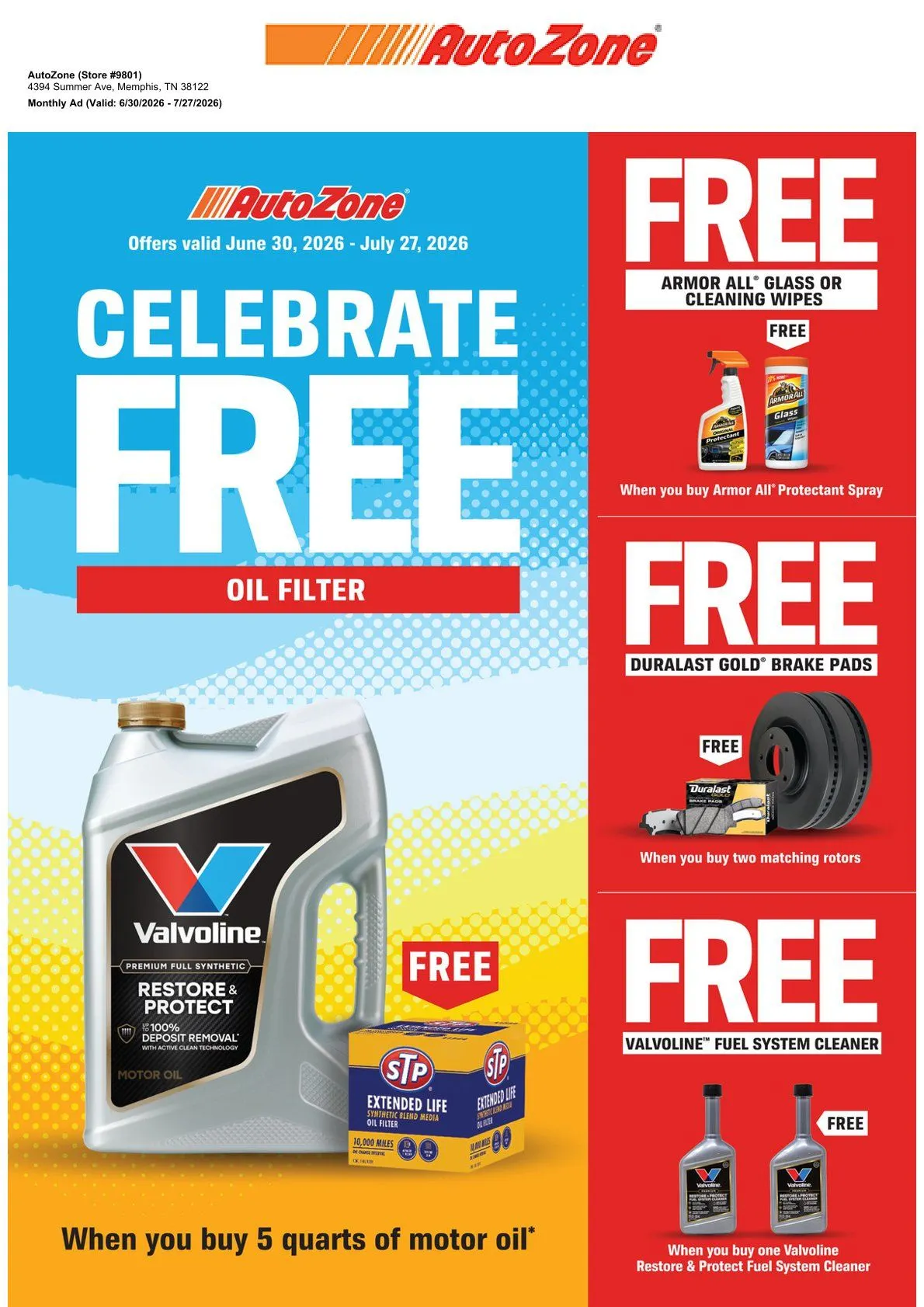 Weekly ad Autozone Sales from June 30 to July 27 2026 - Page 1