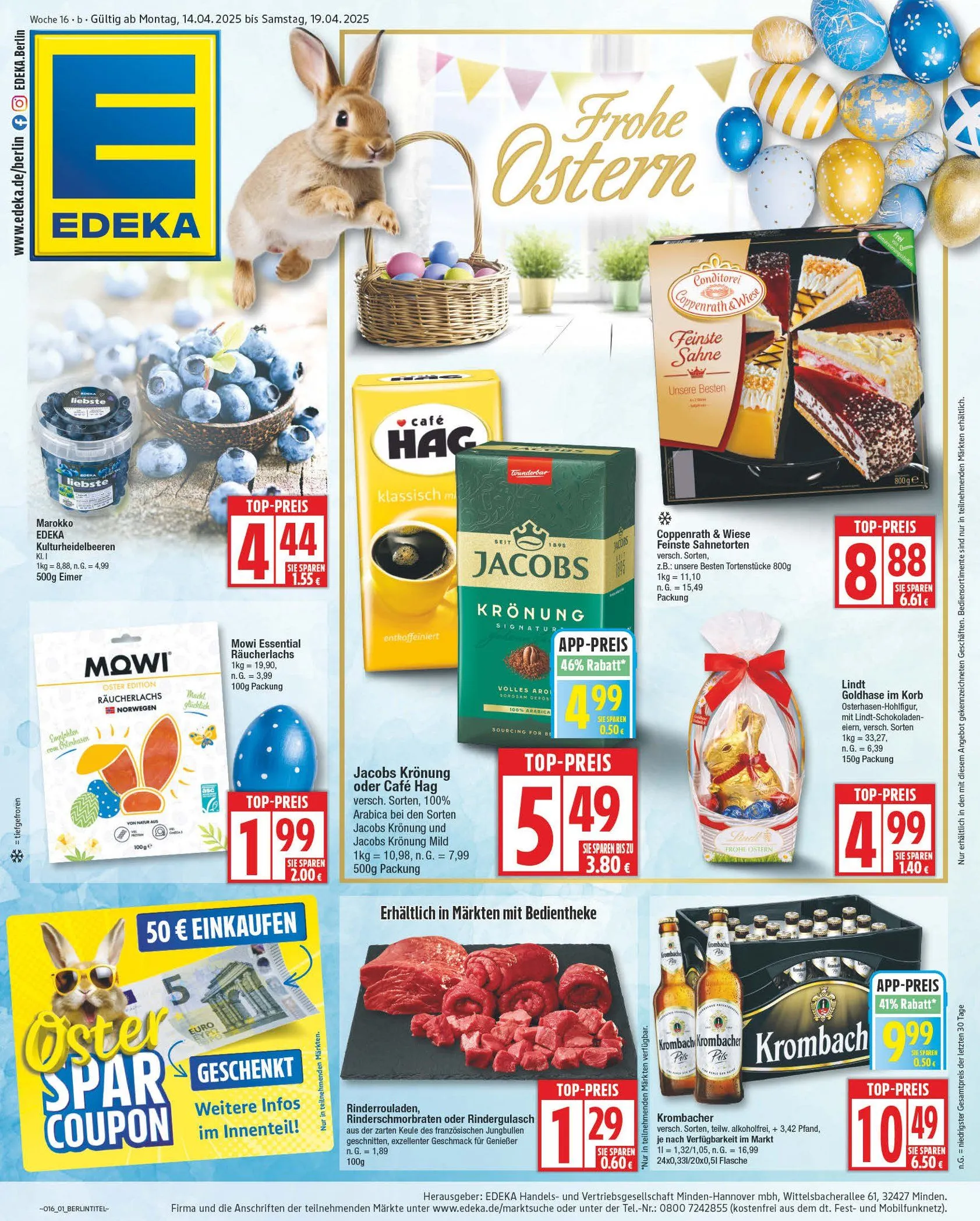 Edeka Prospekte von 13. April bis 19. April 2025 - Prospekt seite 1