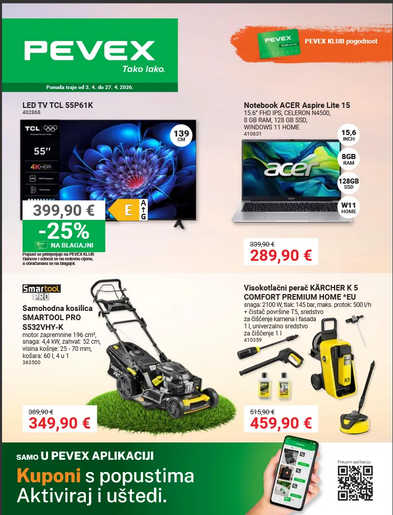 Katalog Pevex od 3. travnja do 27. travnja 2026. - Pregled Stranica 1