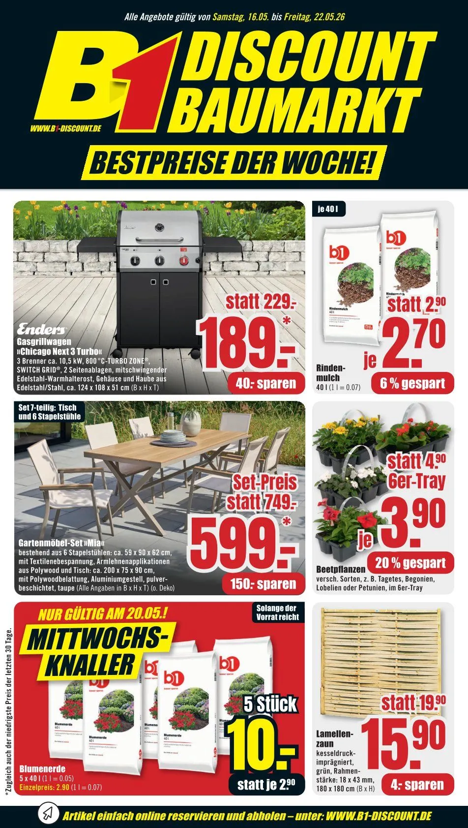 B1 Discount Baumarkt Prospekte von 16. Mai bis 22. Mai 2026 - Prospekt seite