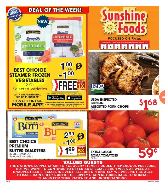 Weekly ad Sunshine Foods Sales from April 3 to April 9 2026 - Page